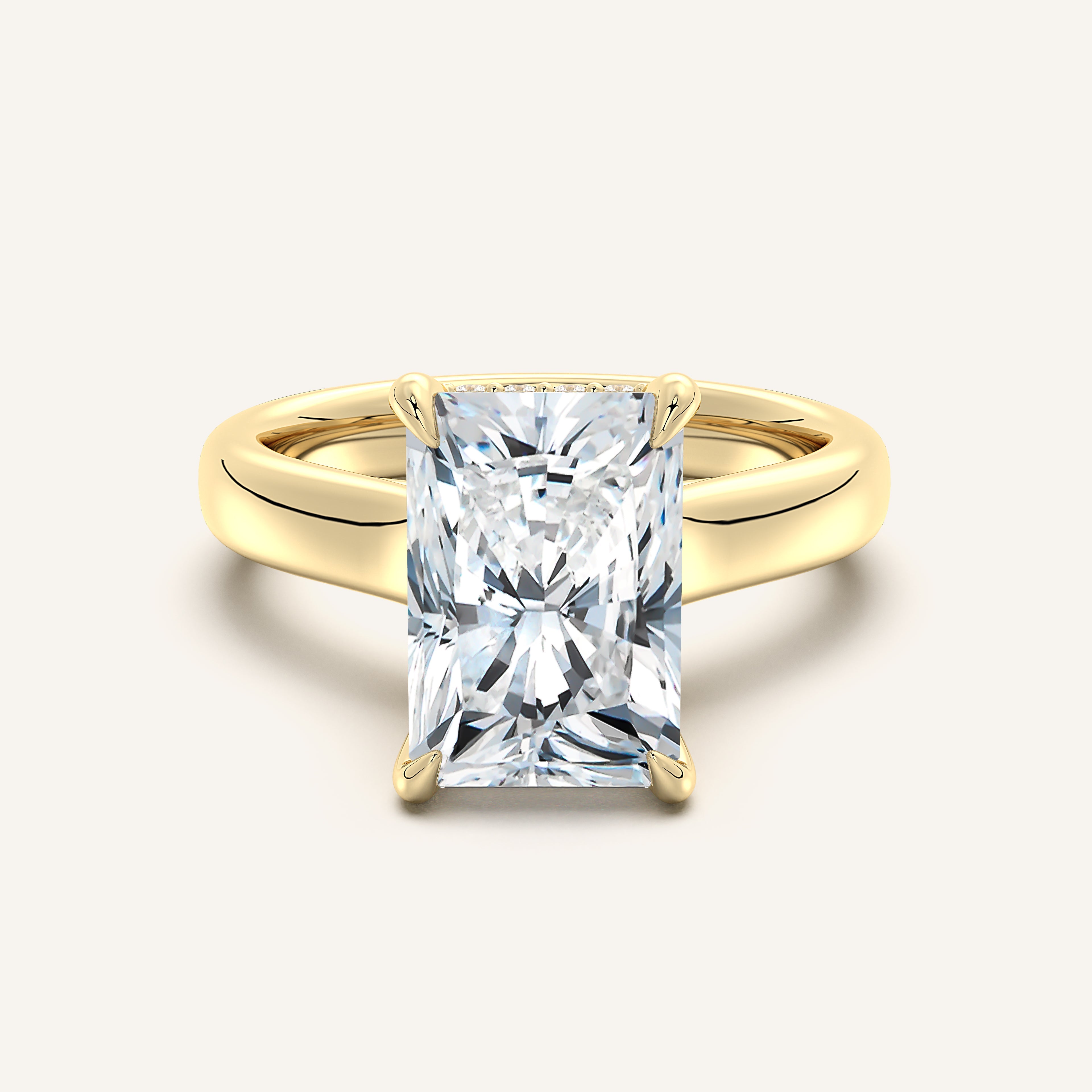 shape: Radiant | metal: Yellow Gold | view: 1