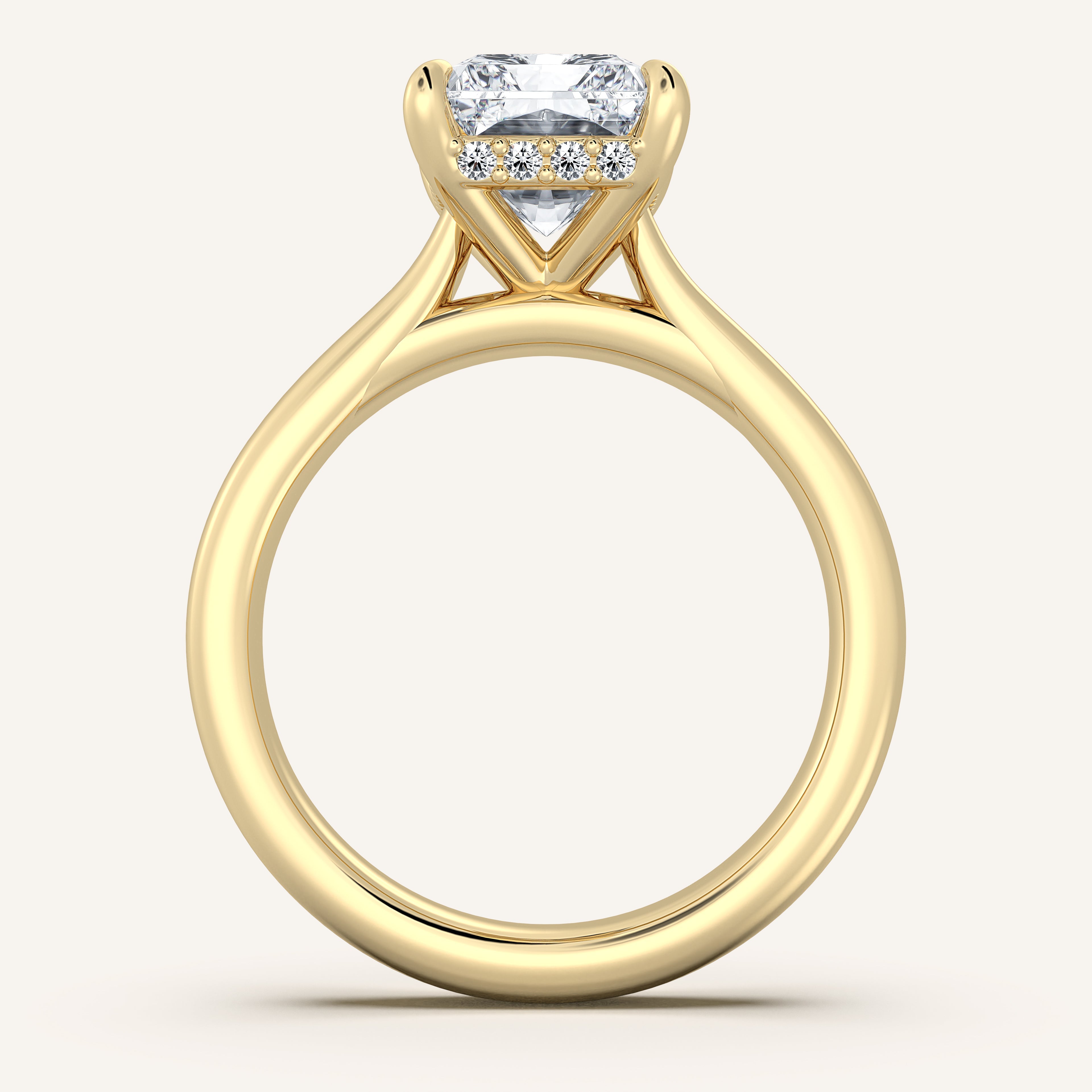 shape: Radiant | metal: Yellow Gold | view: 3