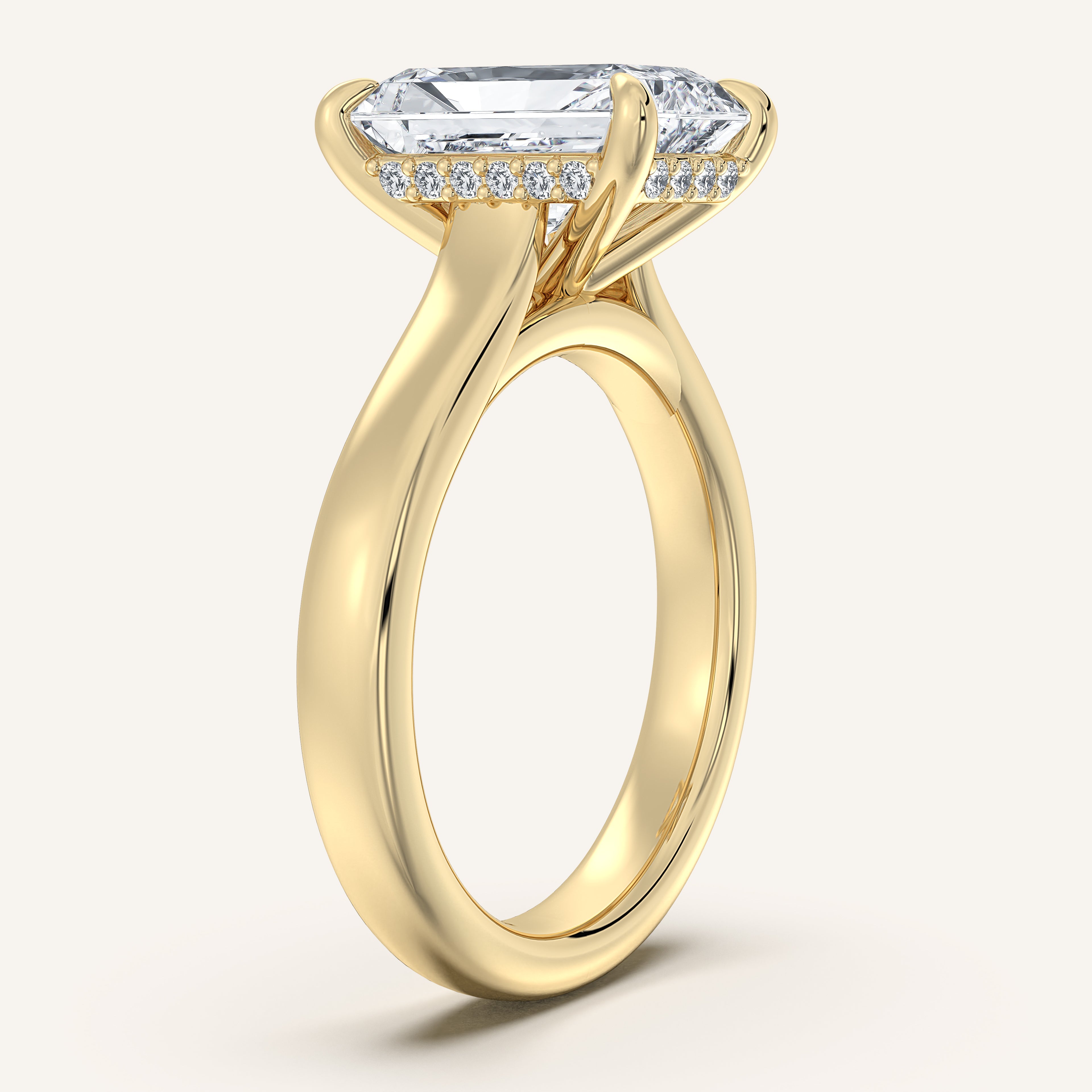 shape: Radiant | metal: Yellow Gold | view: 2