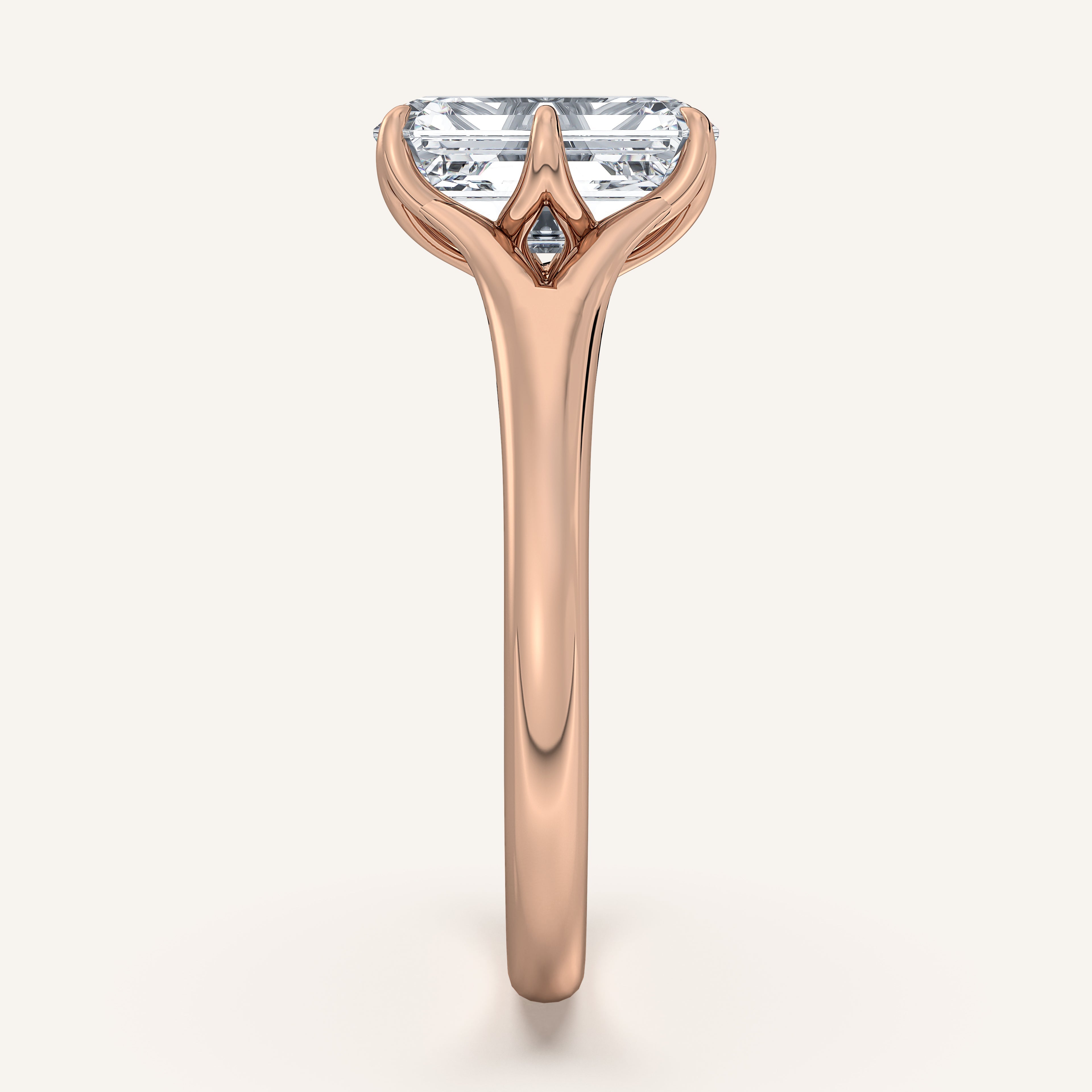 shape: Emerald | metal: Rose Gold | view: 4