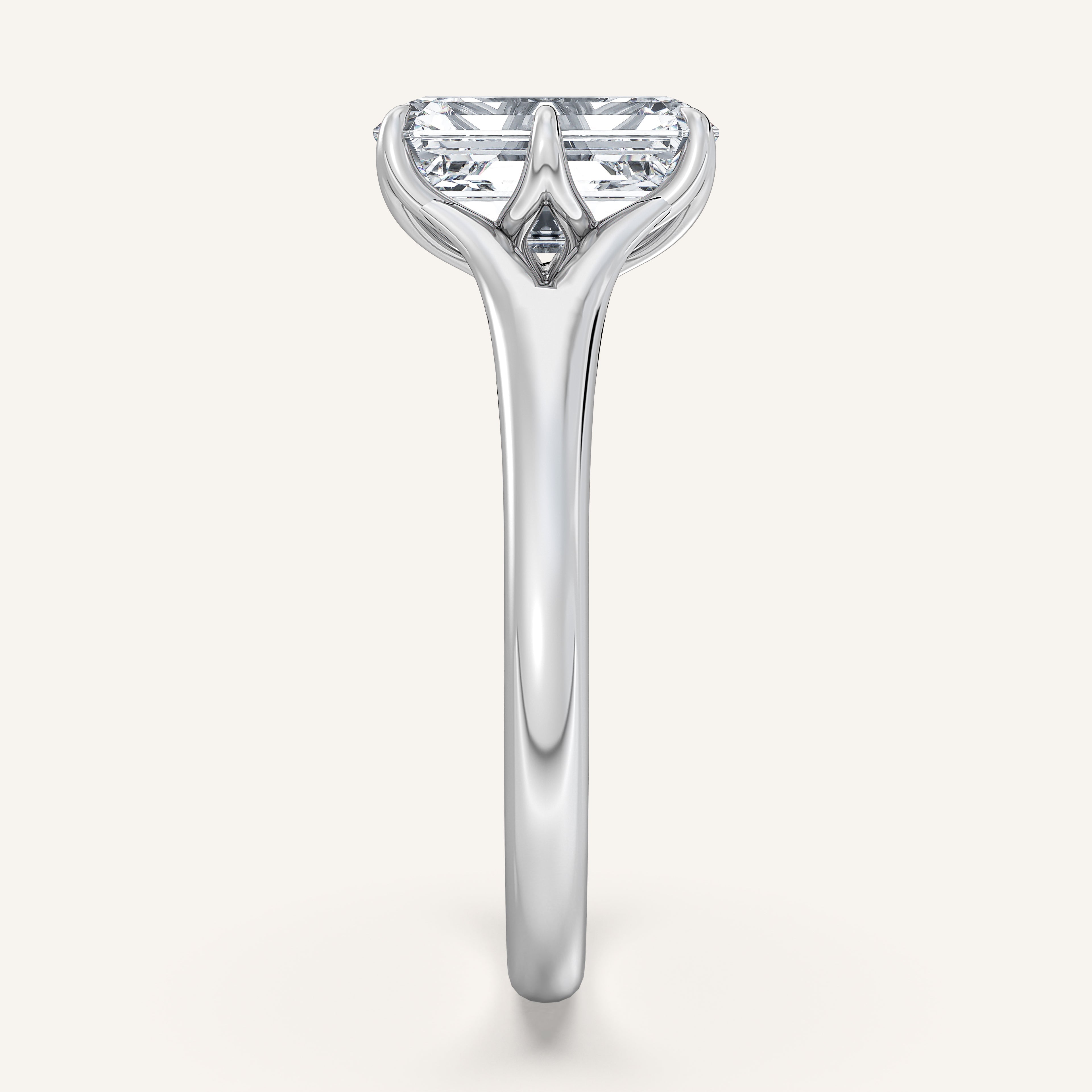 shape: Emerald | metal: White Gold, Platinum | view: 4