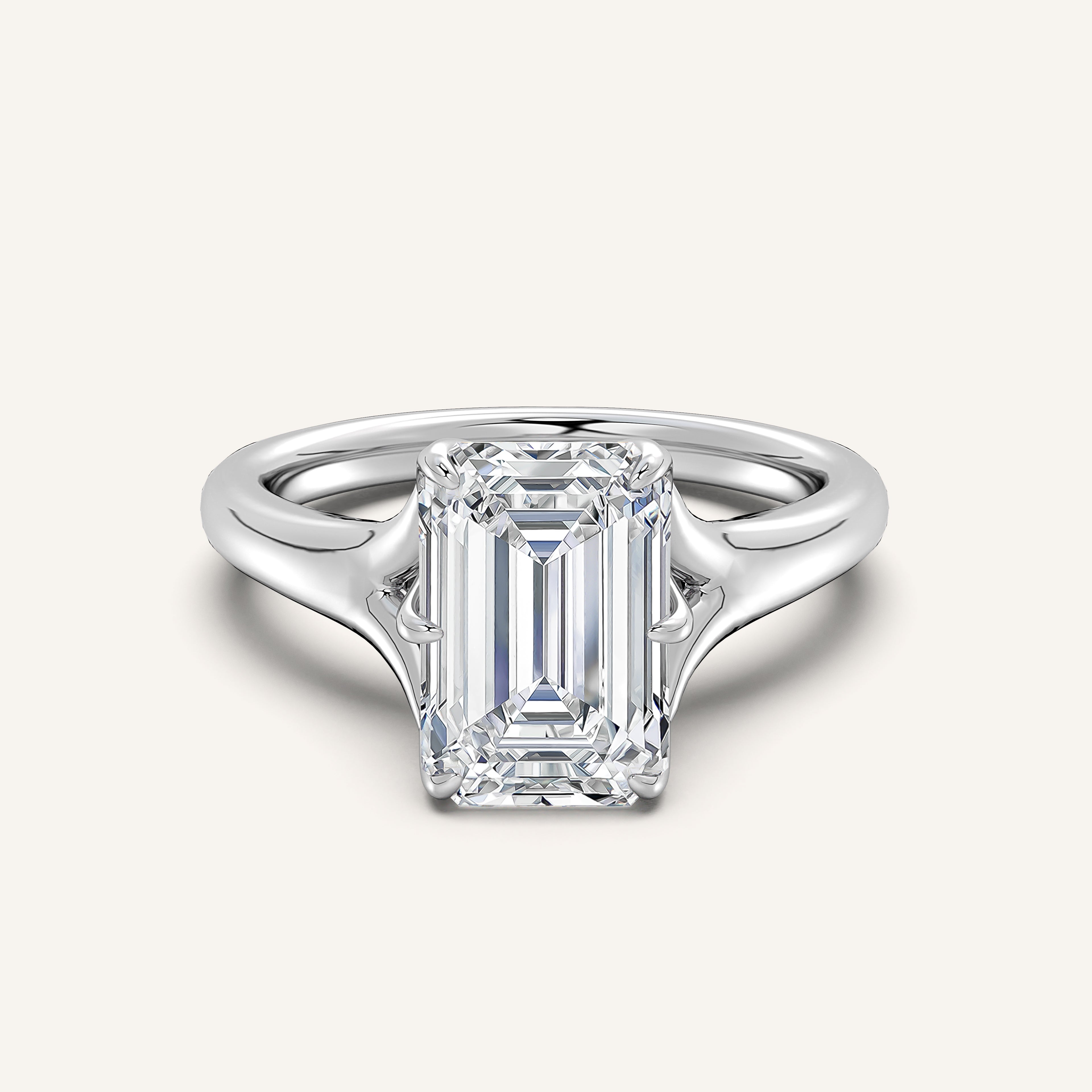 shape: Emerald | metal: White Gold, Platinum | view: 1