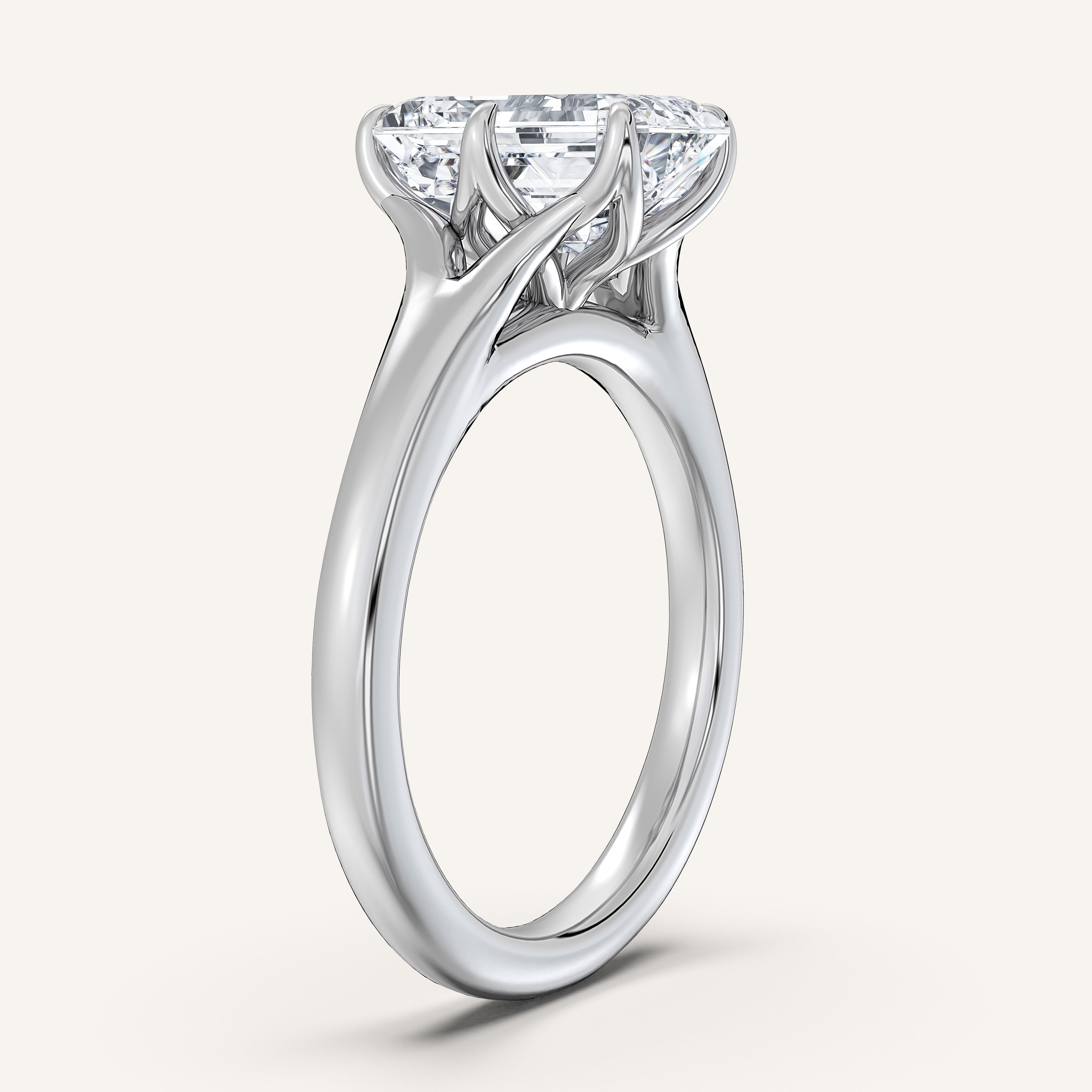 shape: Emerald | metal: White Gold, Platinum | view: 2