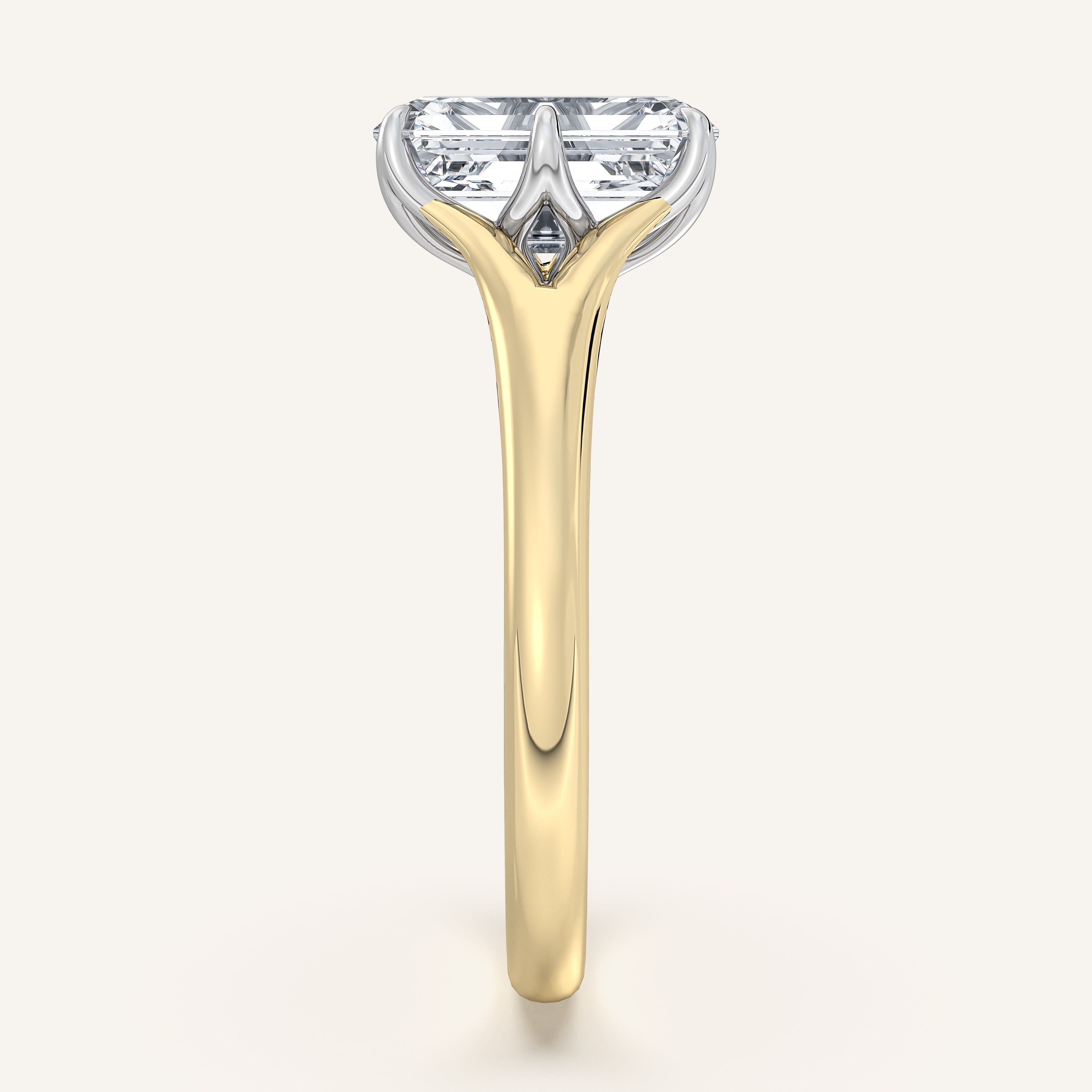 shape: Emerald | metal: Two Tone | view: 4