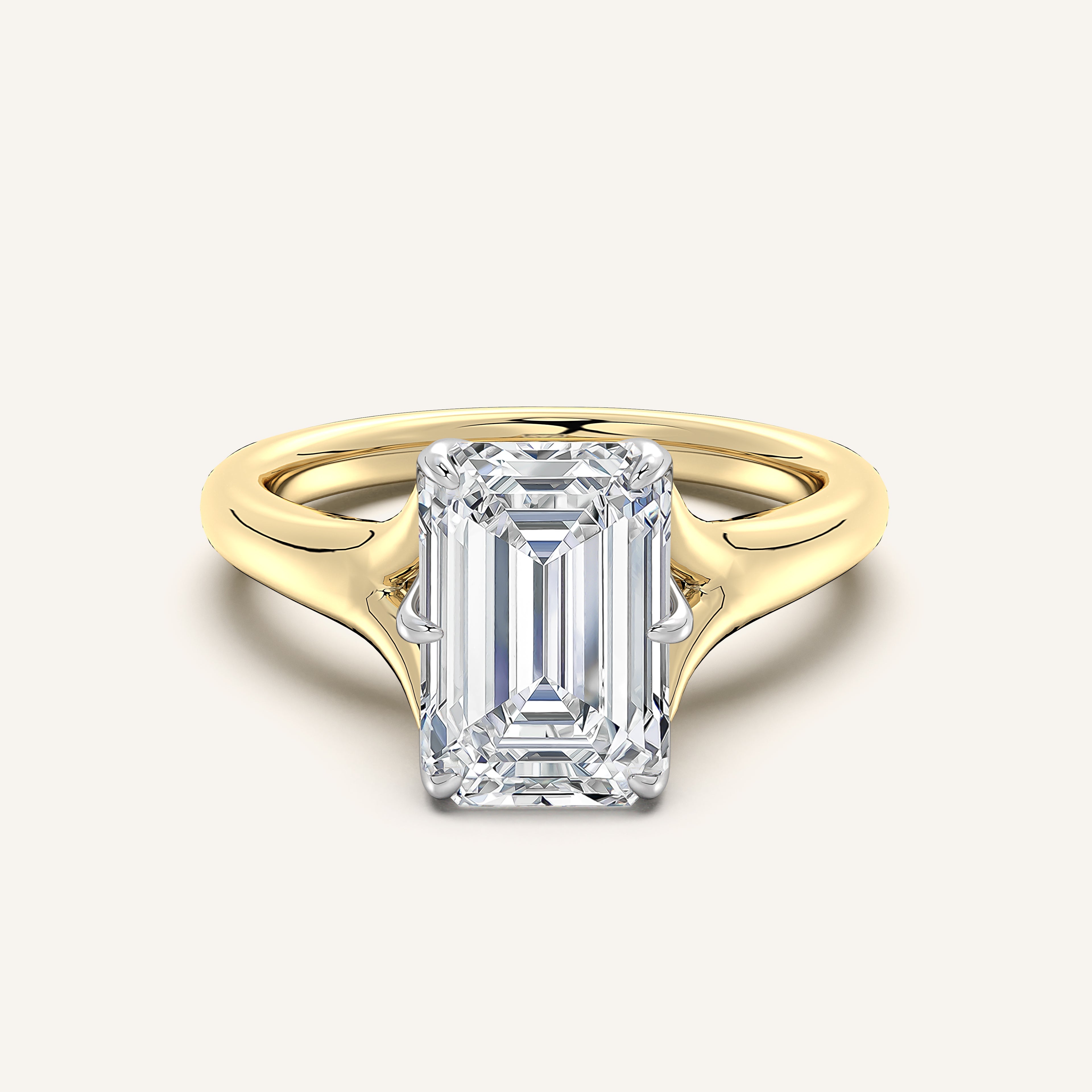 shape: Emerald | metal: Two Tone | view: 1