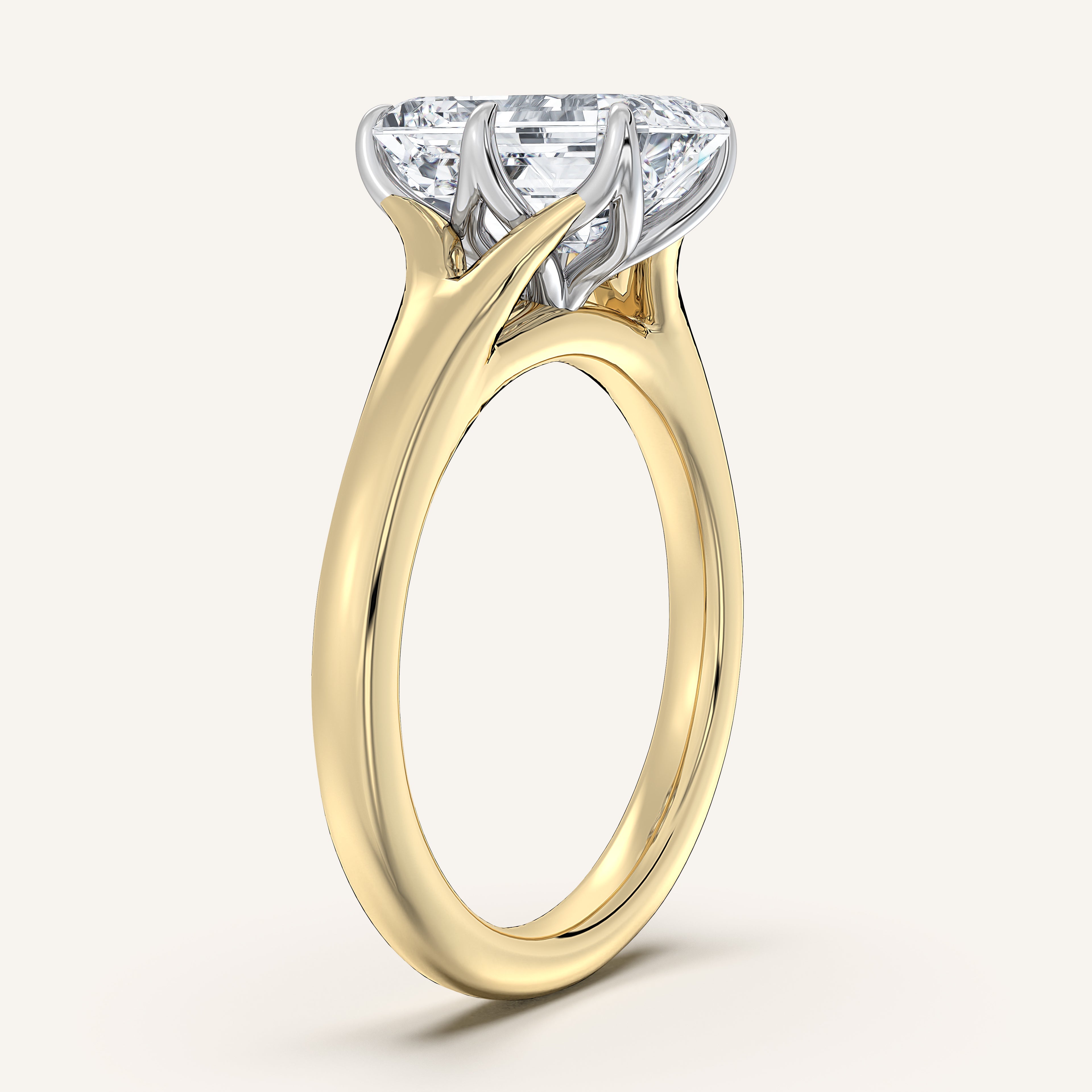shape: Emerald | metal: Two Tone | view: 2