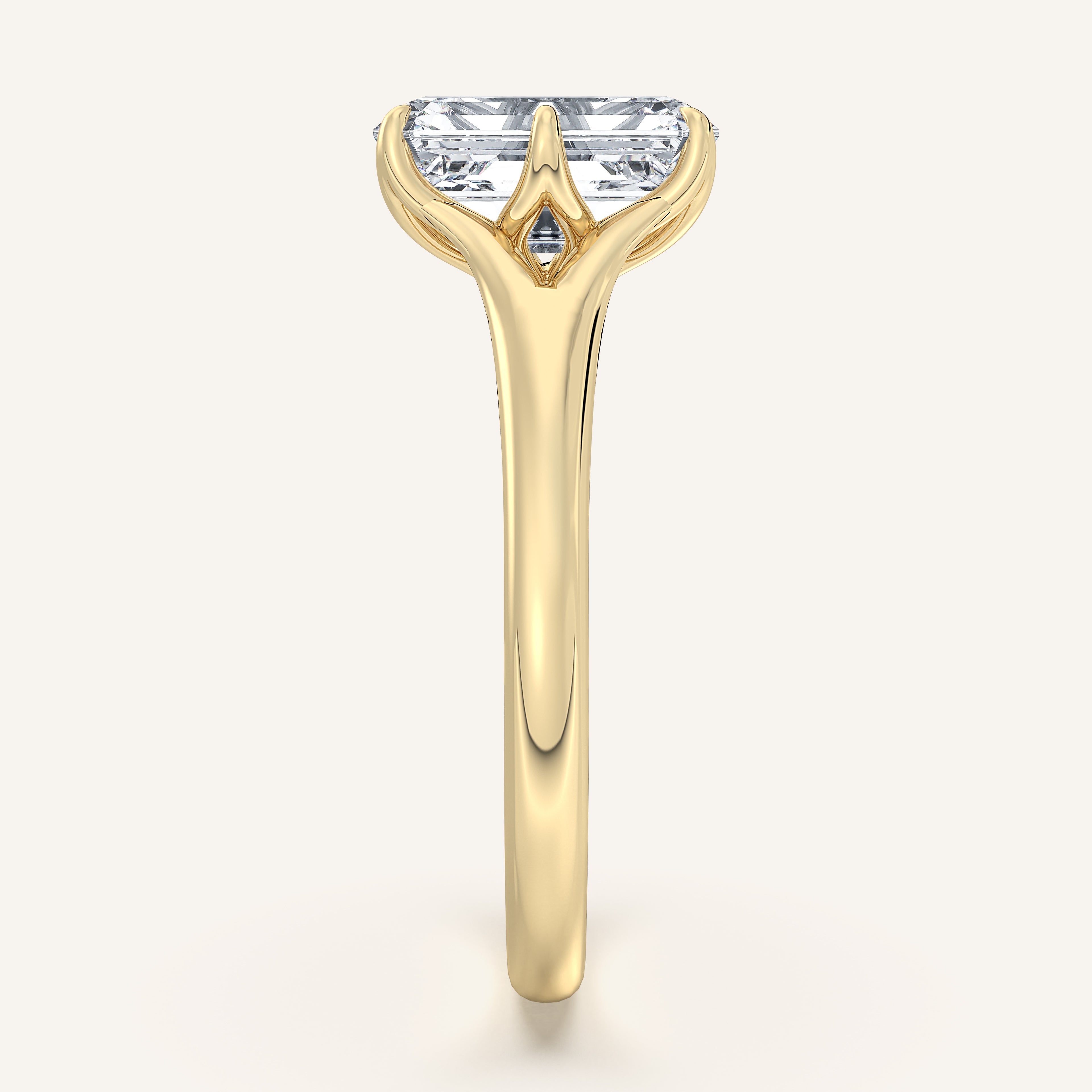 shape: Emerald | metal: Yellow Gold | view: 4
