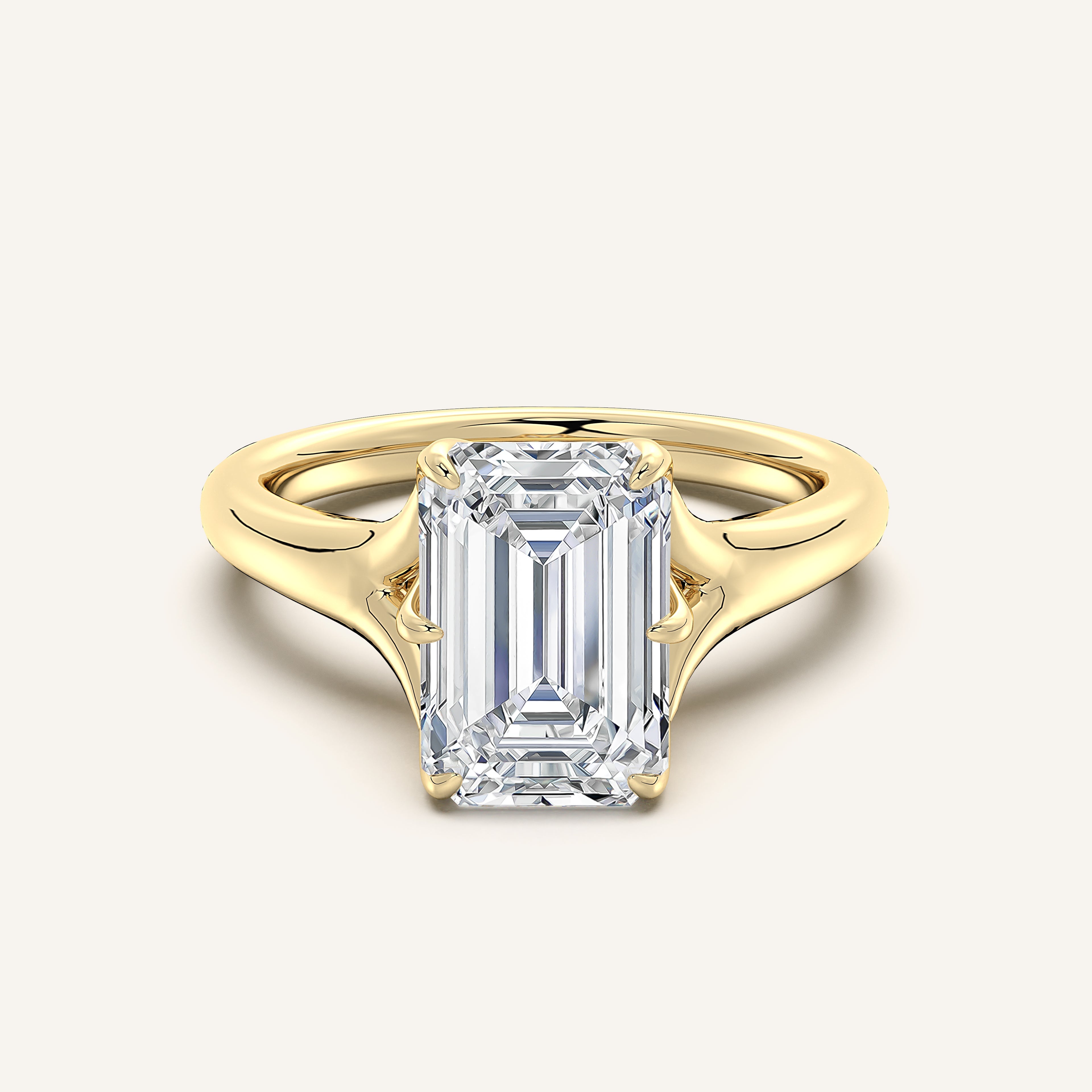 shape: Emerald | metal: Yellow Gold | view: 1