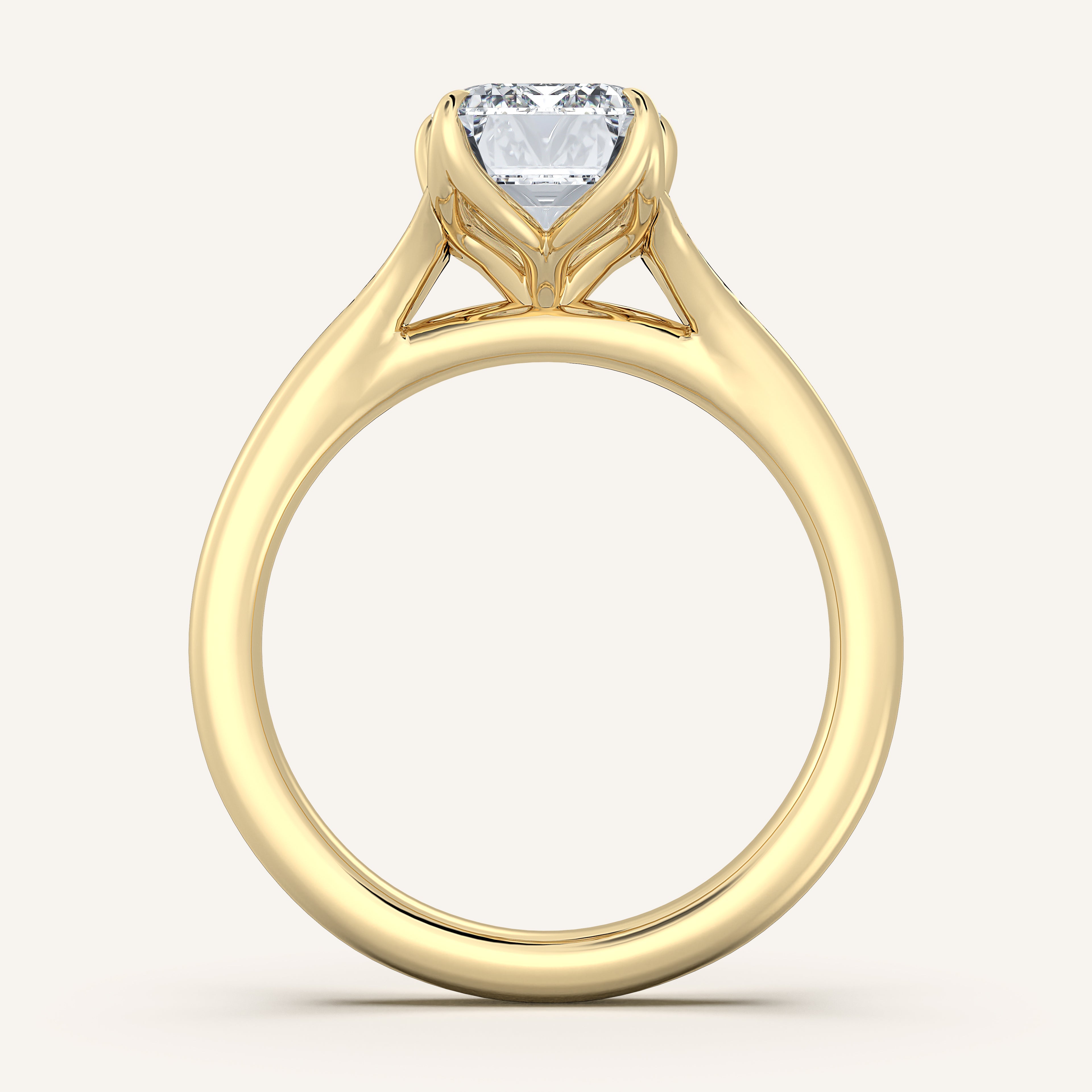 shape: Emerald | metal: Yellow Gold | view: 3