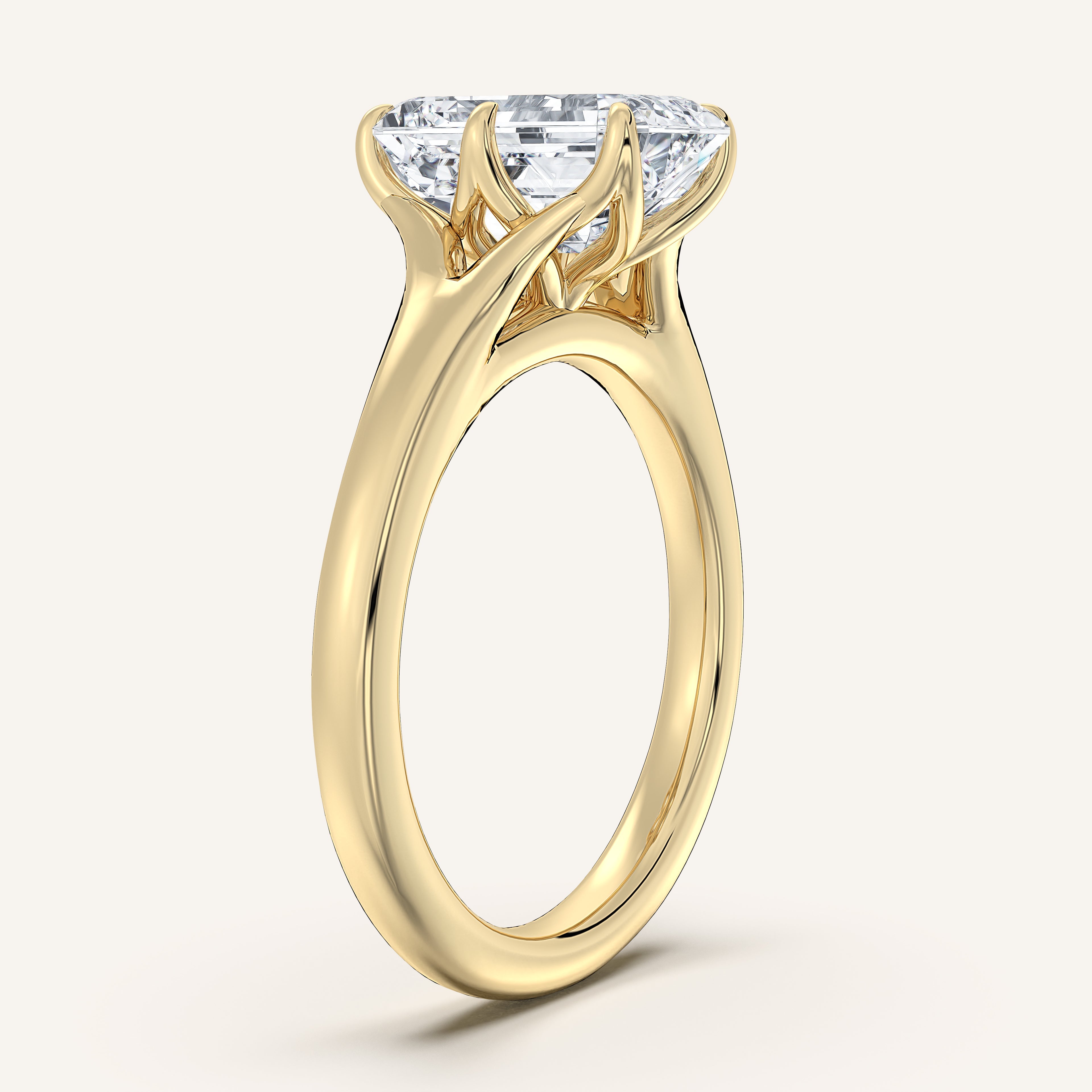 shape: Emerald | metal: Yellow Gold | view: 2