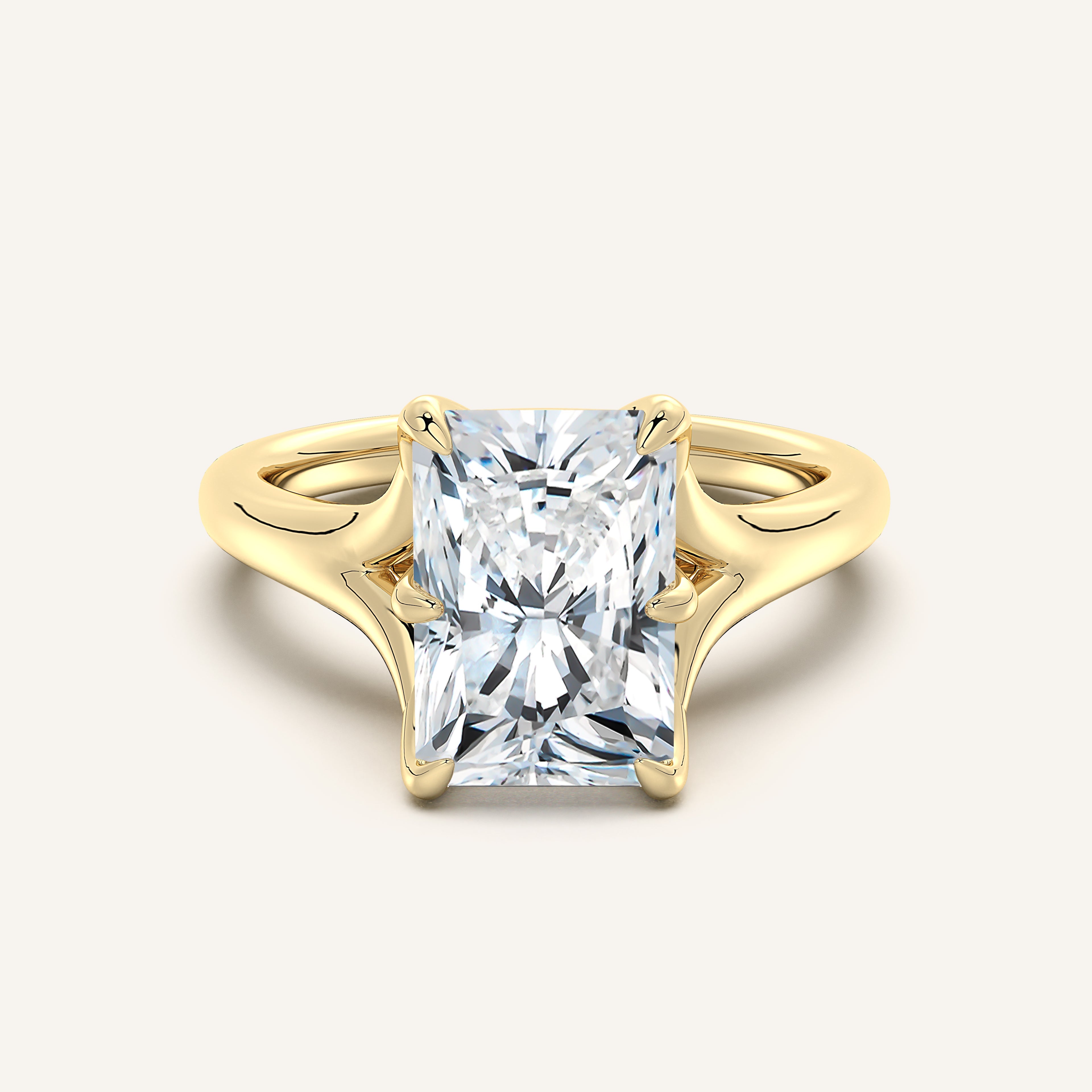 shape: Radiant | metal: Yellow Gold | view: 1
