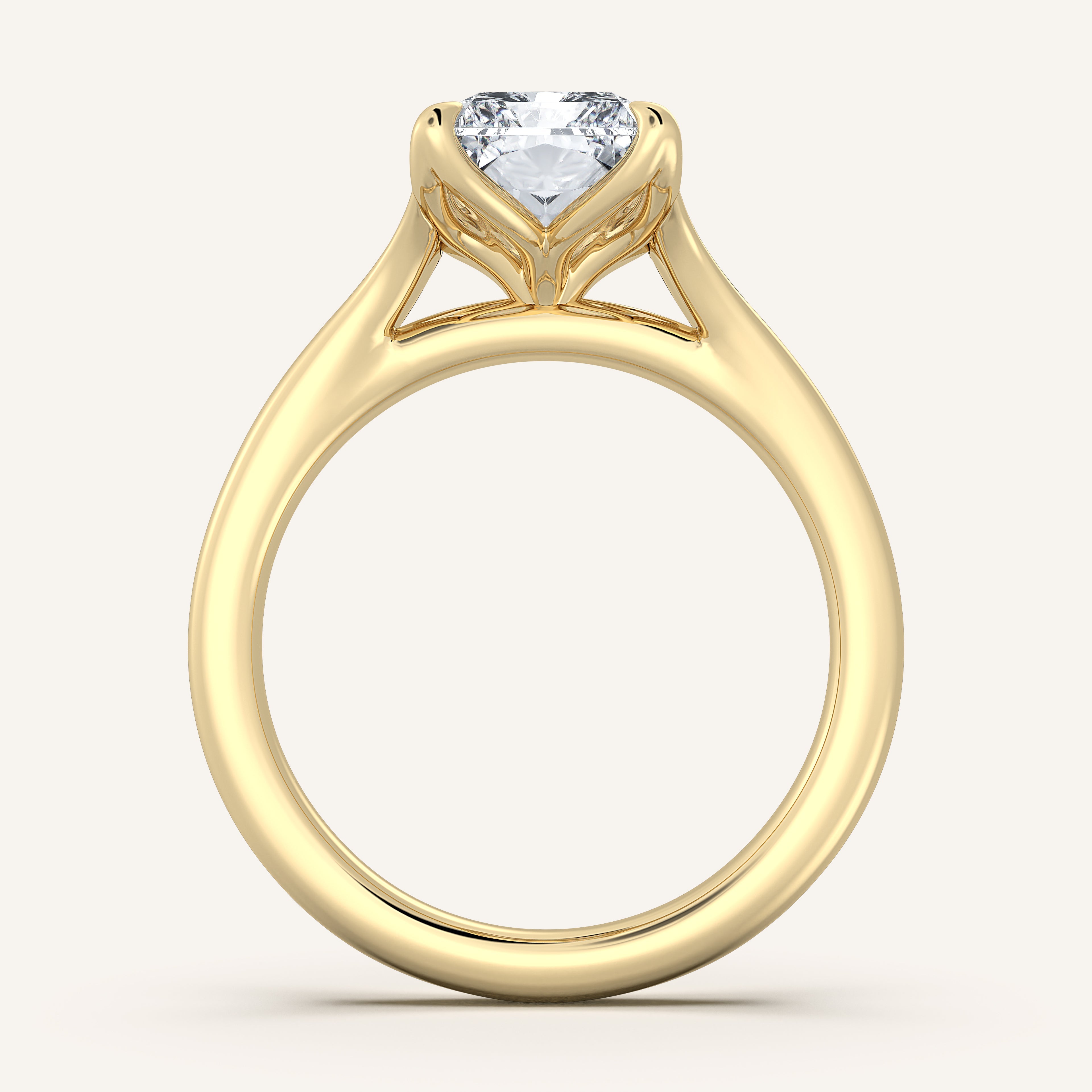 shape: Radiant | metal: Yellow Gold | view: 3