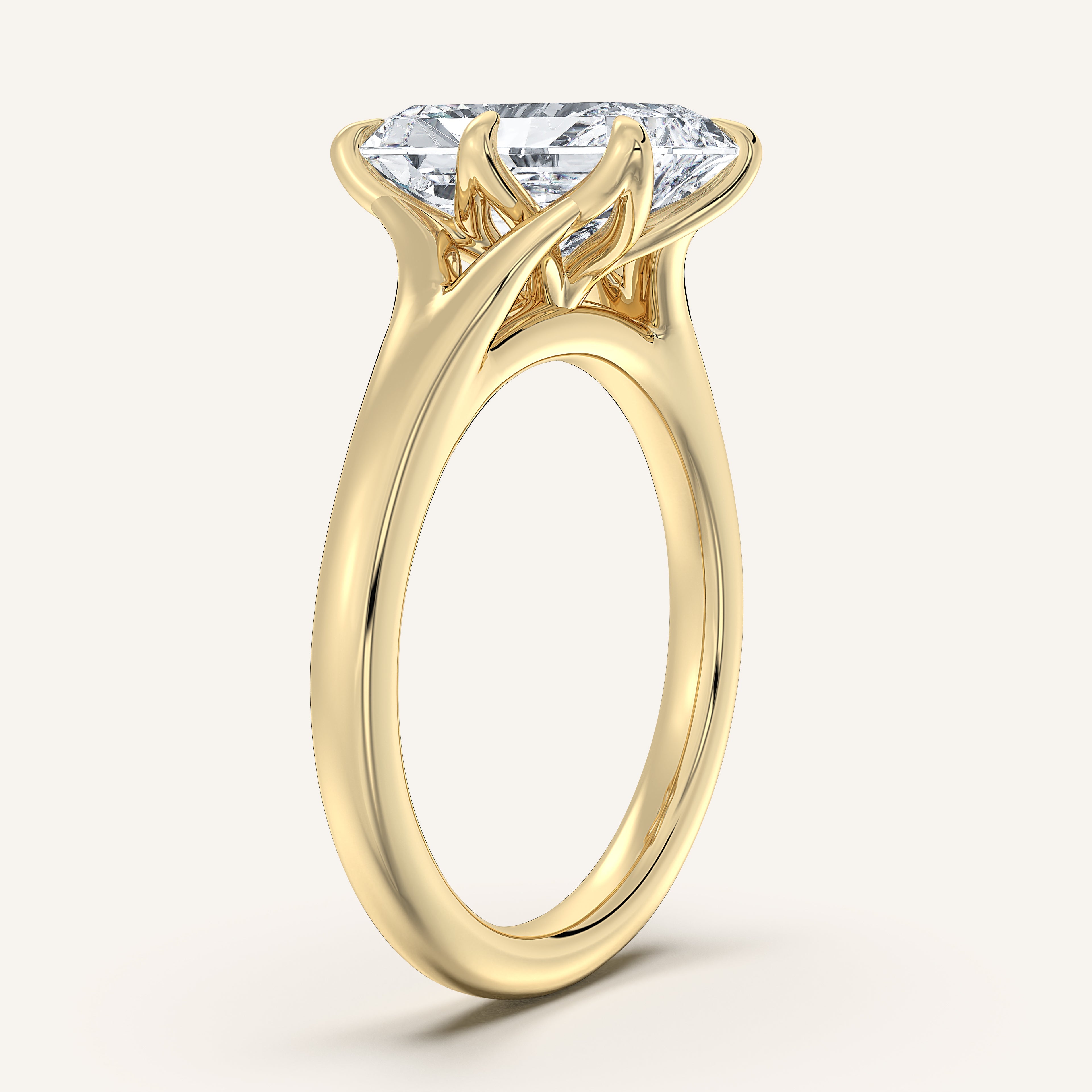 shape: Radiant | metal: Yellow Gold | view: 2