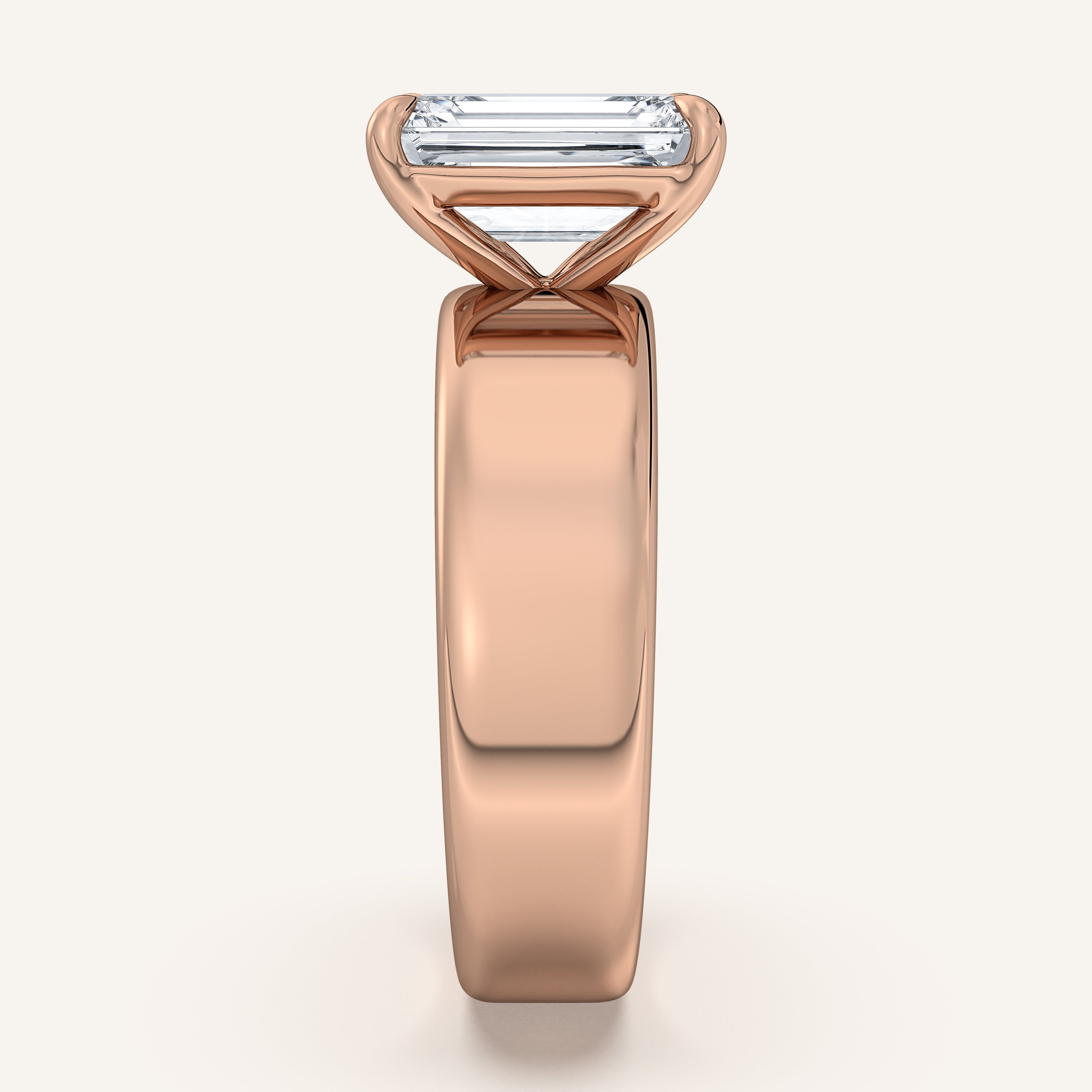shape: Emerald | metal: Rose Gold | view: 4