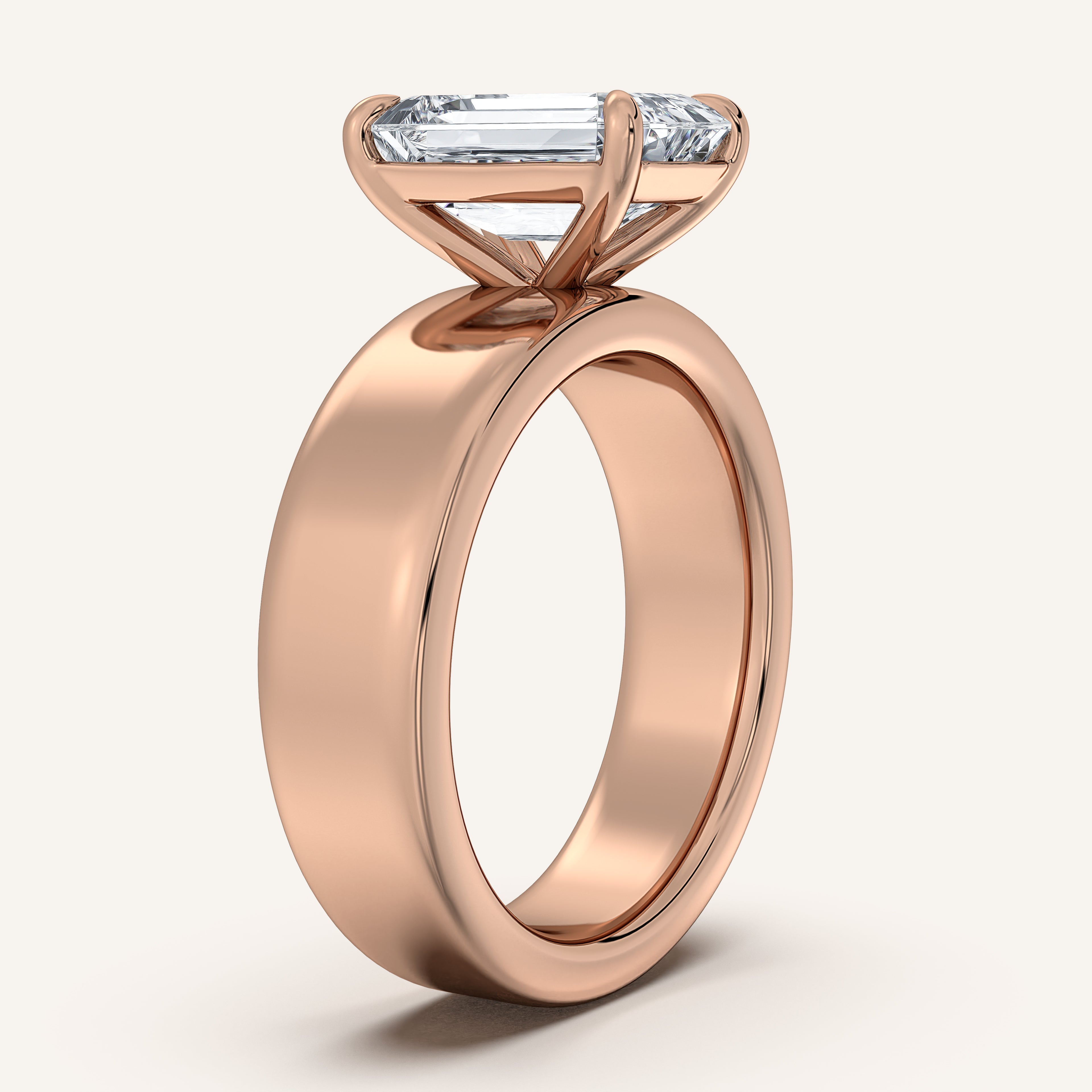shape: Emerald | metal: Rose Gold | view: 2