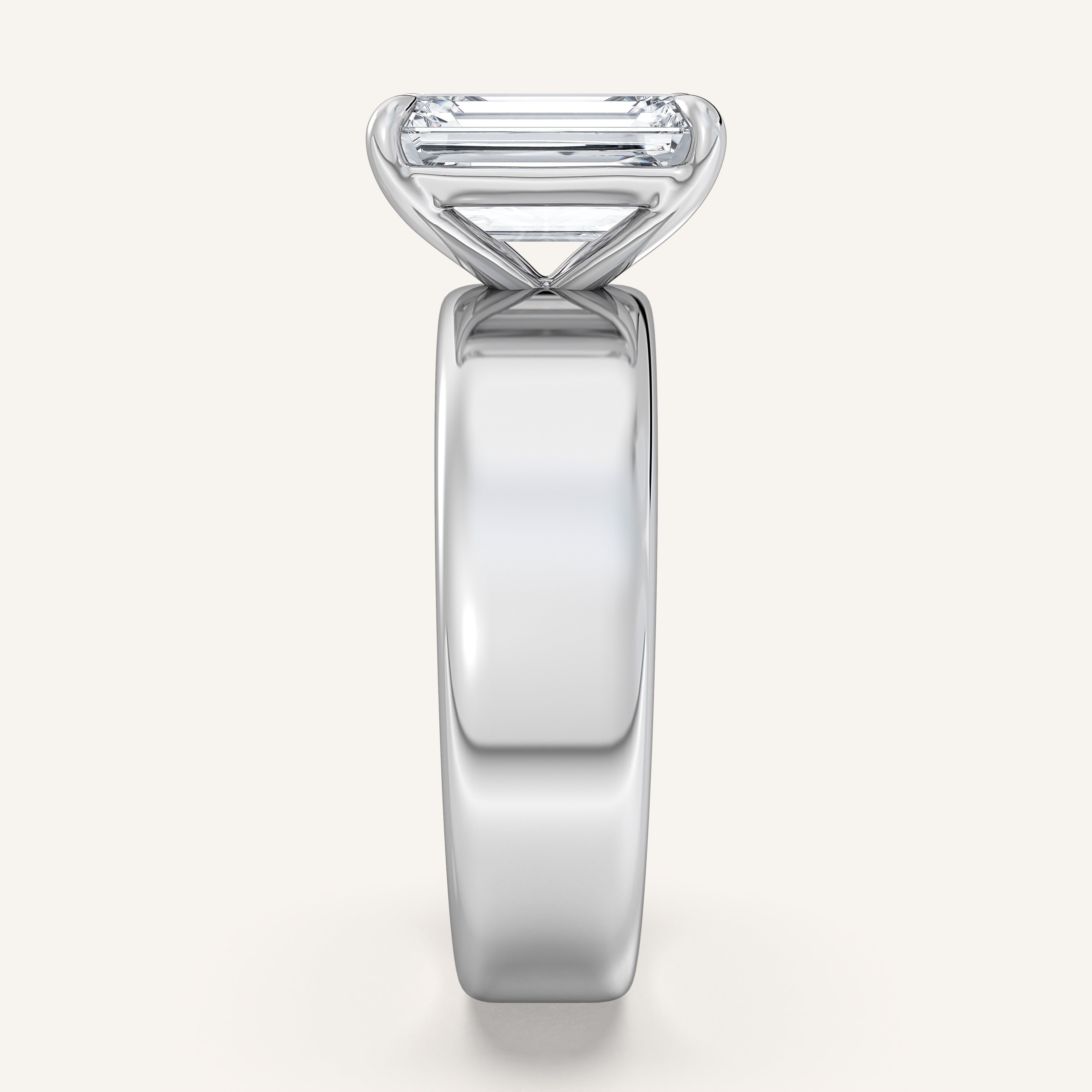 shape: Emerald | metal: White Gold, Platinum | view: 4