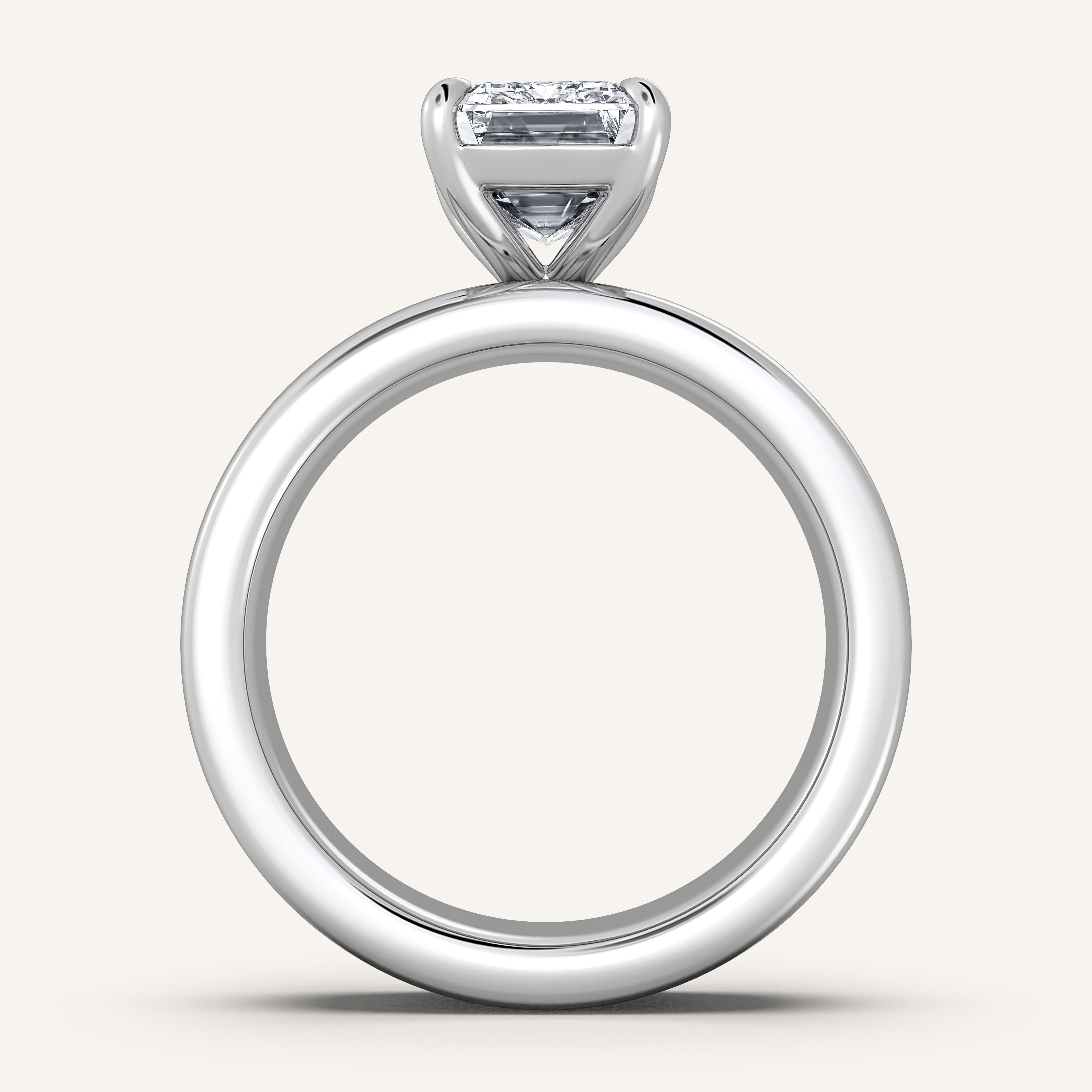 shape: Emerald | metal: White Gold, Platinum | view: 3
