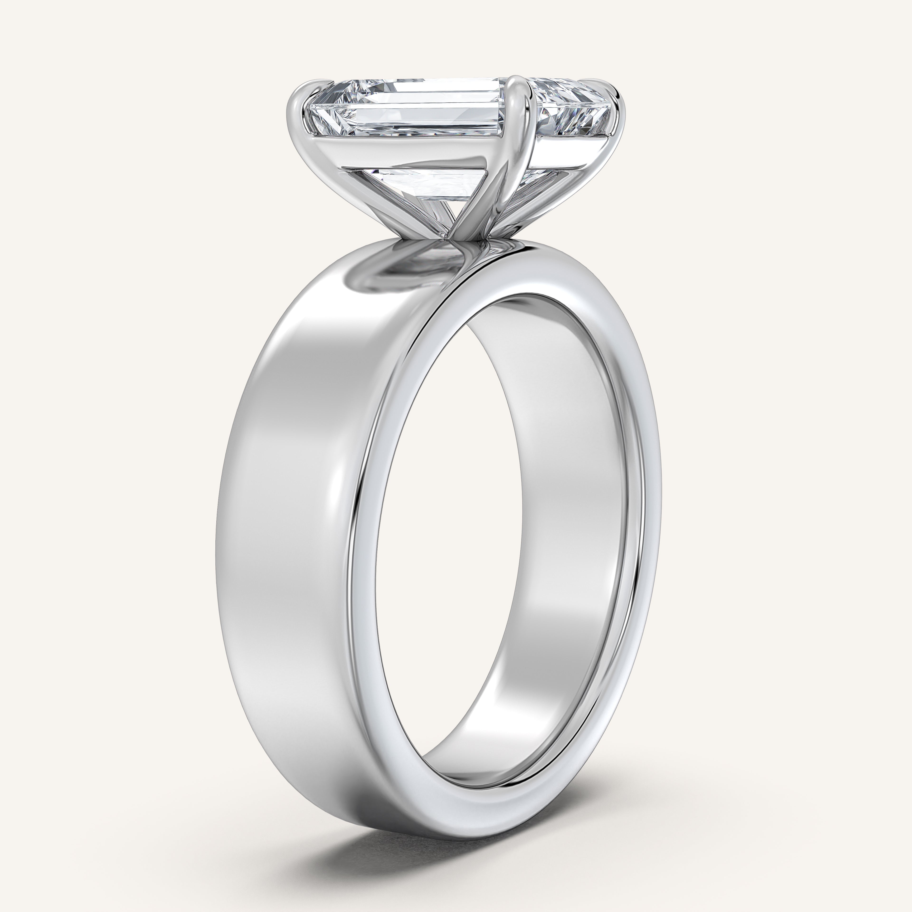 shape: Emerald | metal: White Gold, Platinum | view: 2