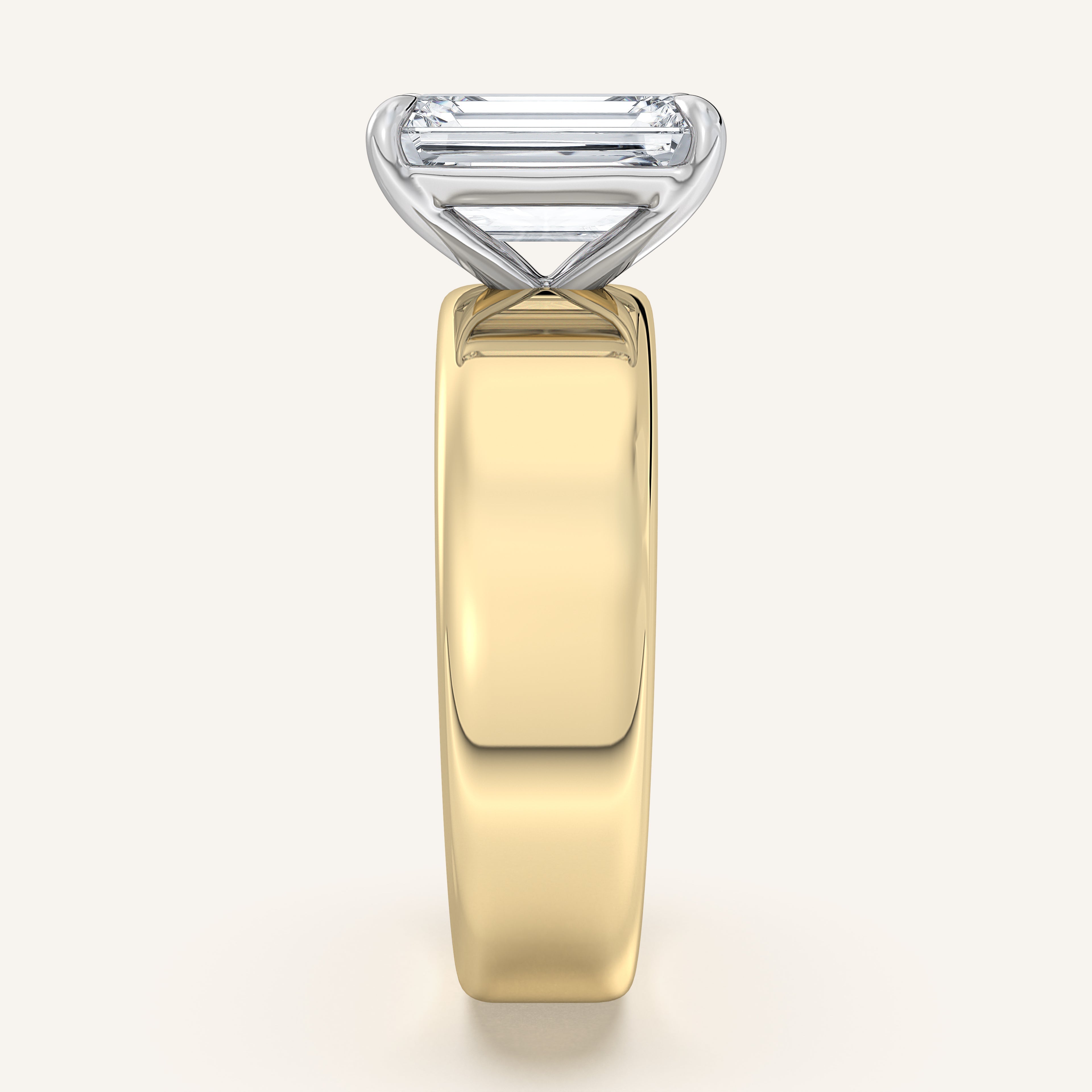 shape: Emerald | metal: Two Tone | view: 4