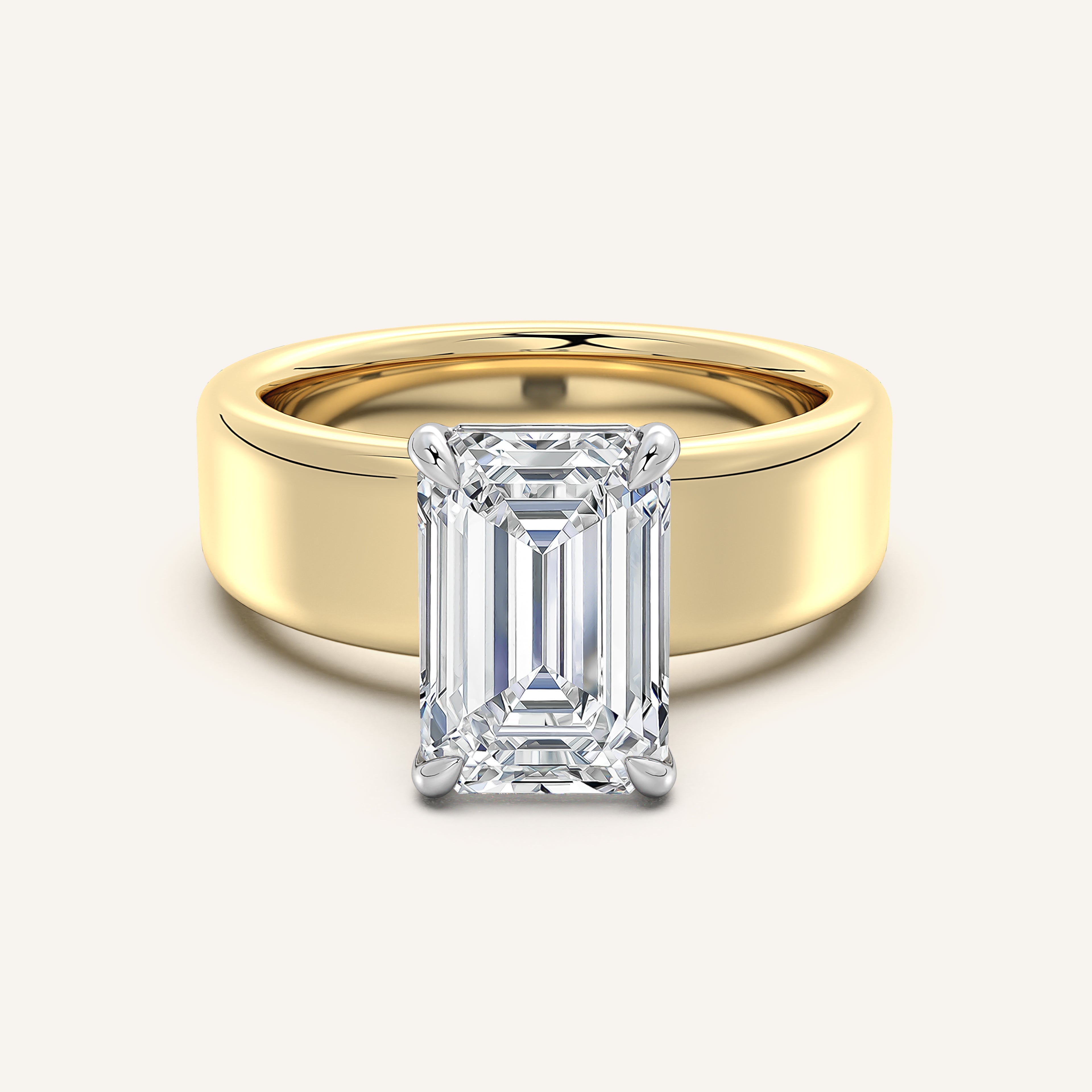 shape: Emerald | metal: Two Tone | view: 1