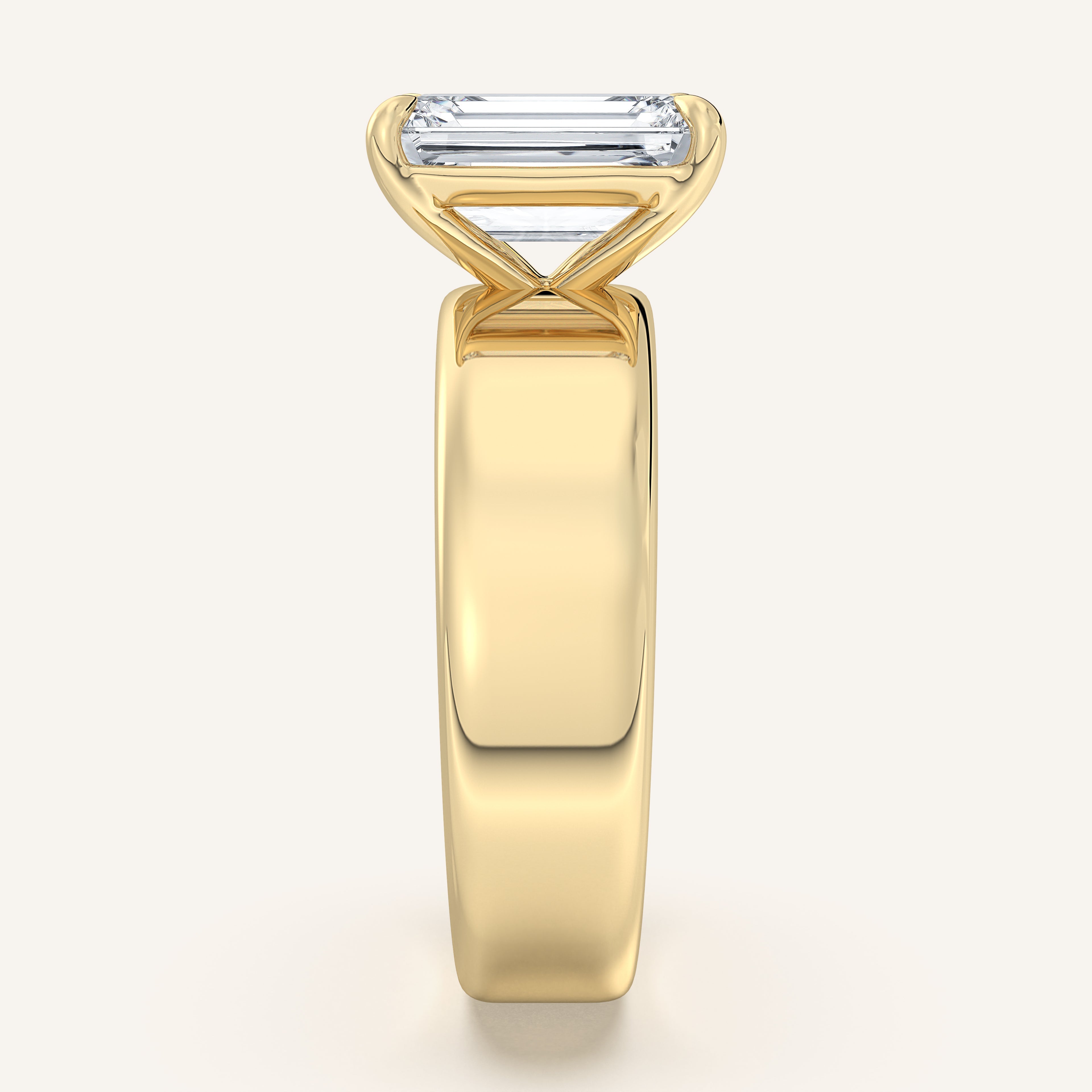 shape: Emerald | metal: Yellow Gold | view: 4