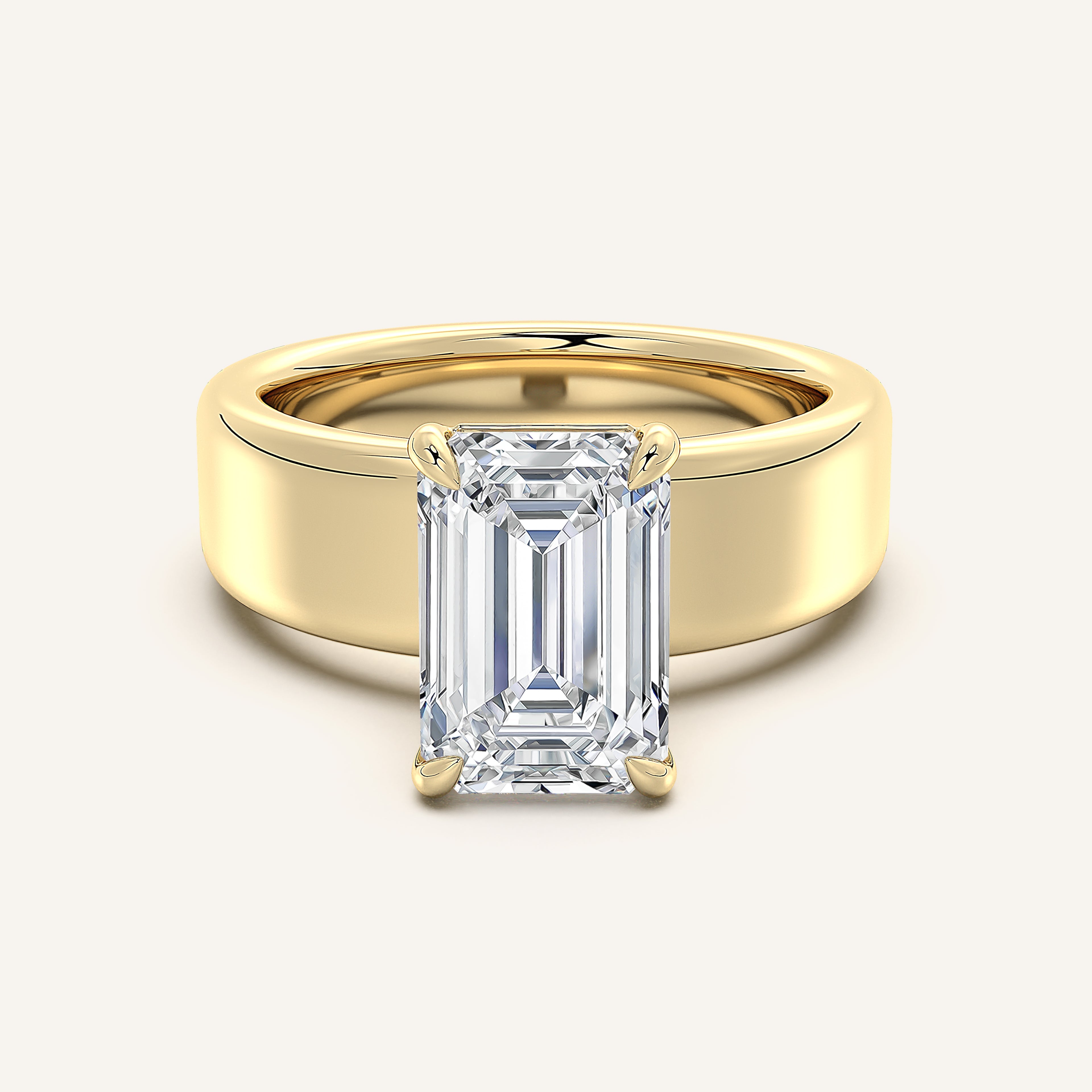 shape: Emerald | metal: Yellow Gold | view: 1