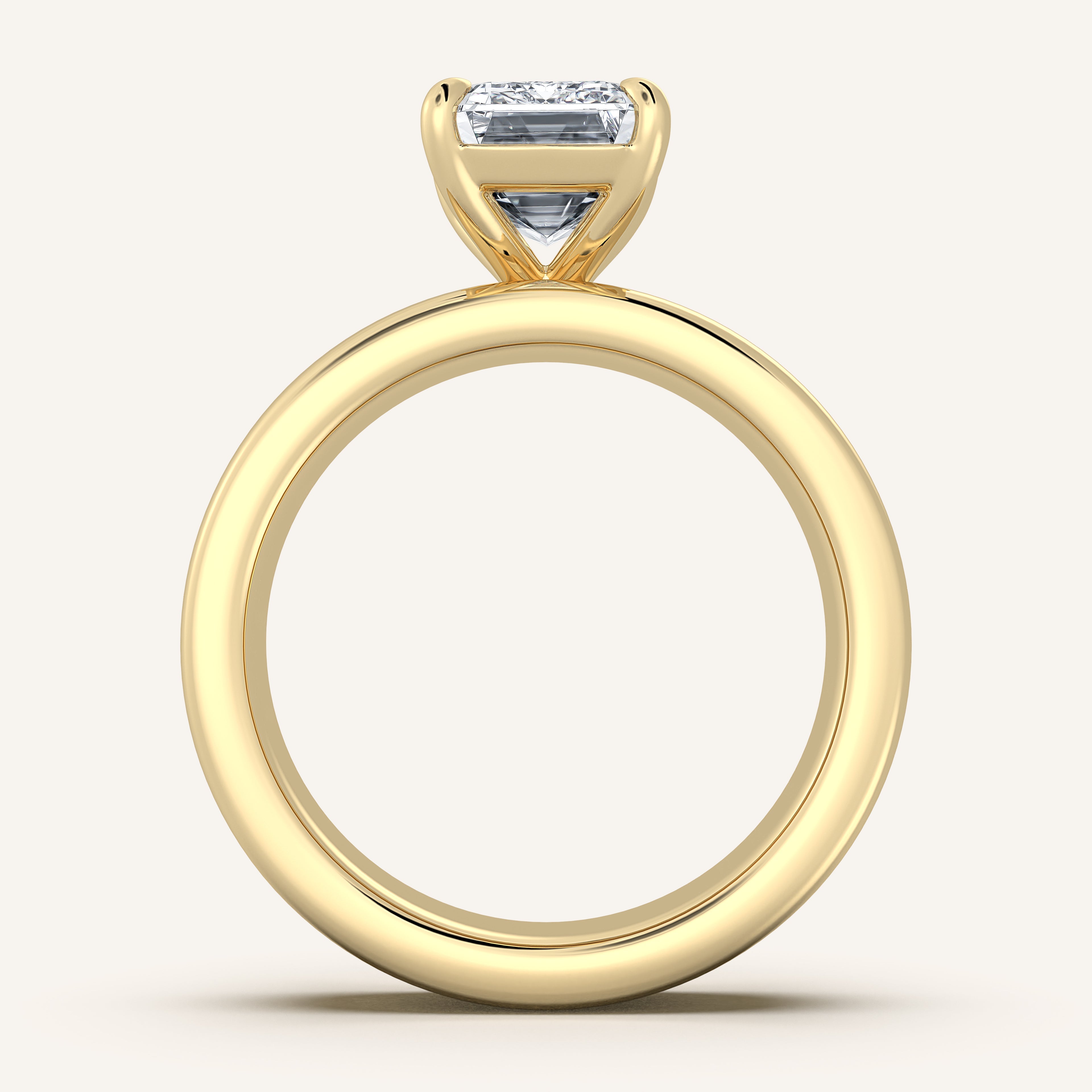 shape: Emerald | metal: Yellow Gold | view: 3