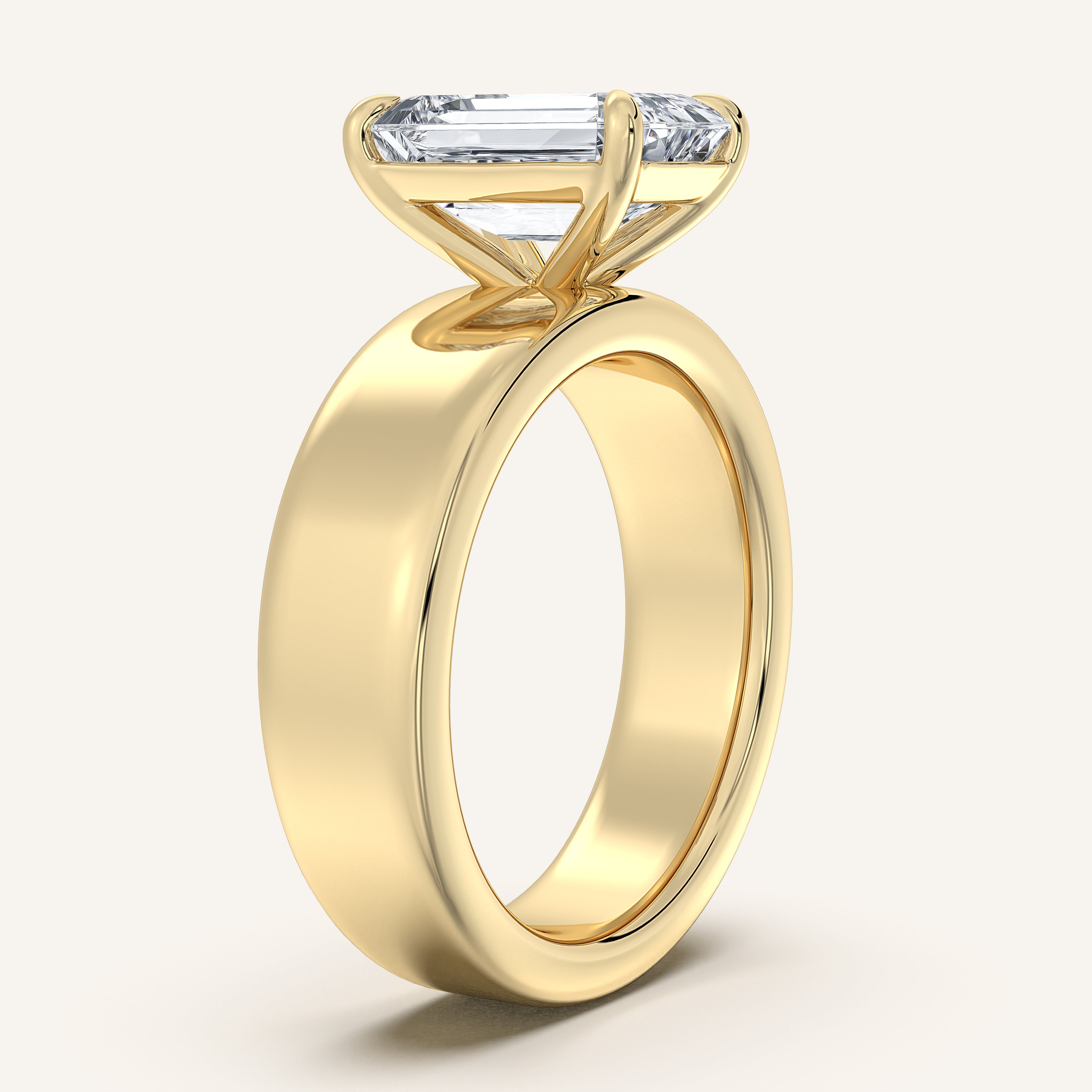 shape: Emerald | metal: Yellow Gold | view: 2