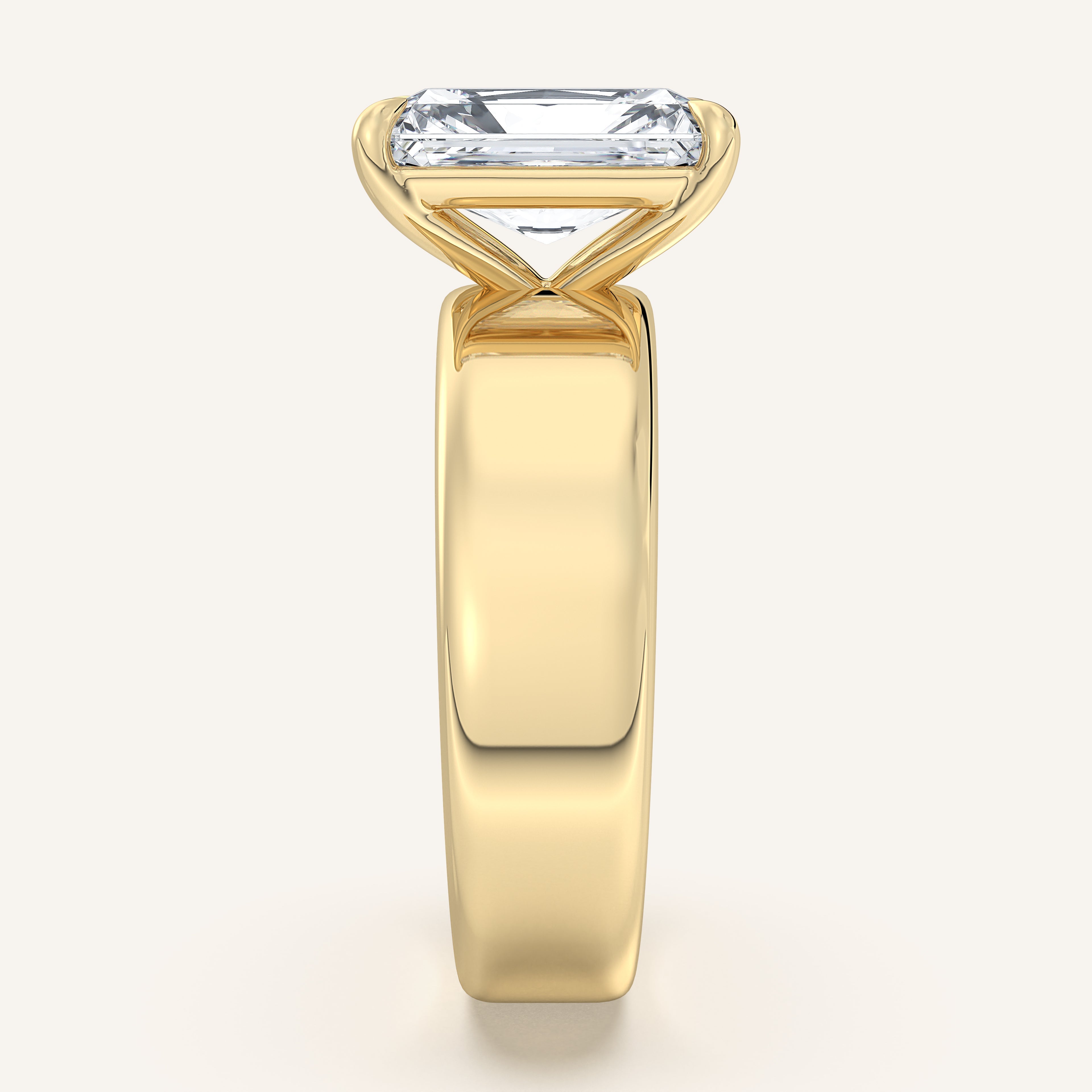 shape: Radiant | metal: Yellow Gold | view: 4