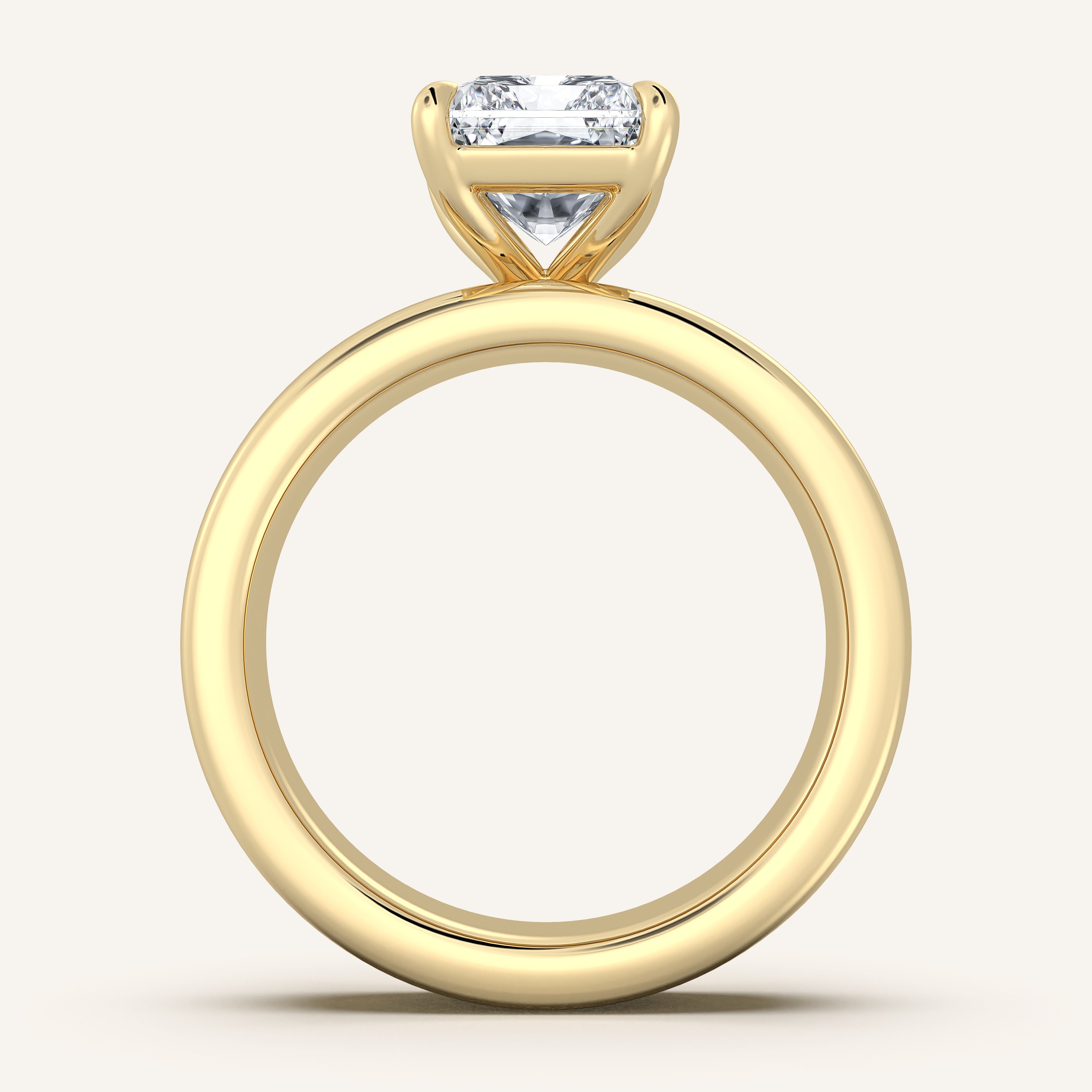 shape: Radiant | metal: Yellow Gold | view: 3