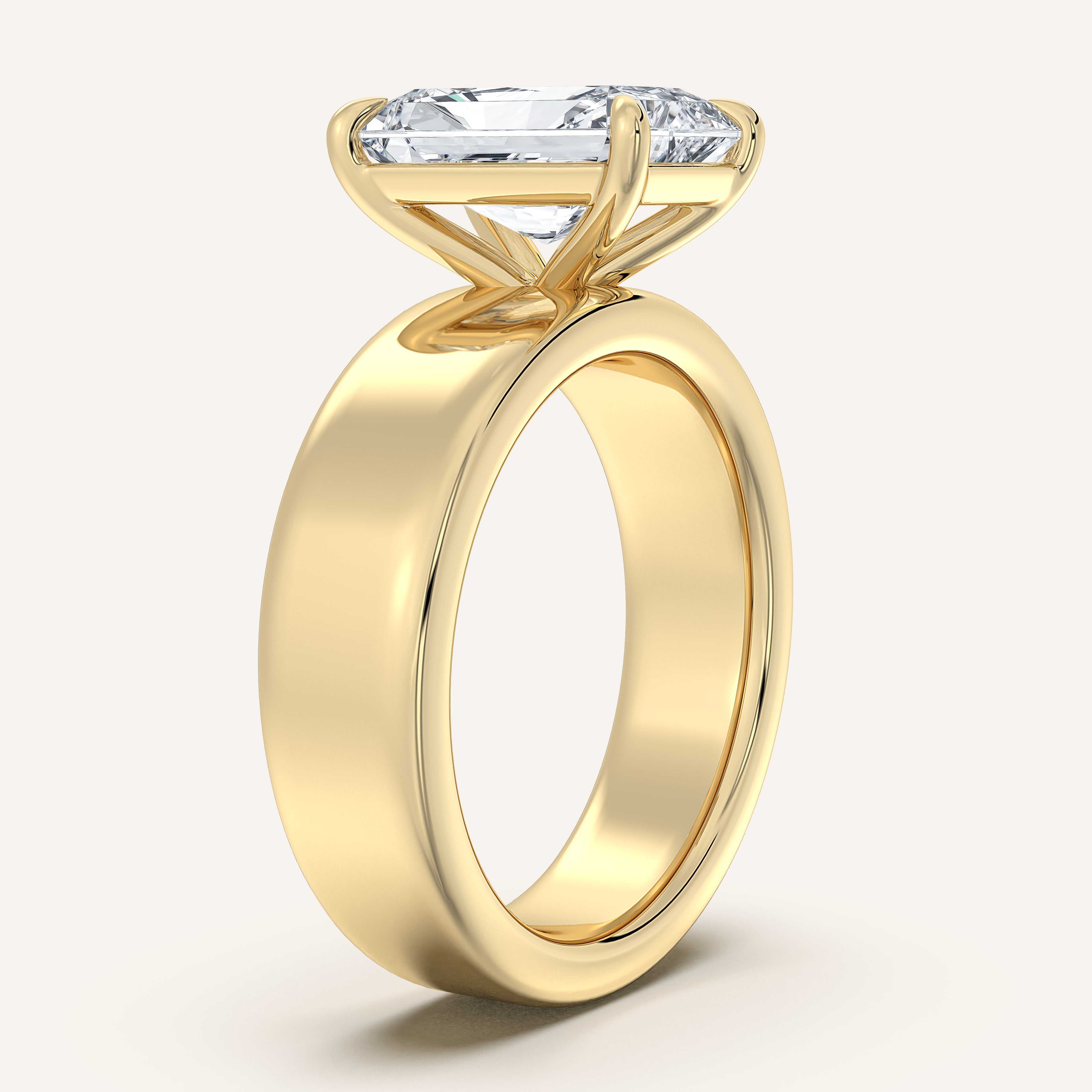 shape: Radiant | metal: Yellow Gold | view: 2
