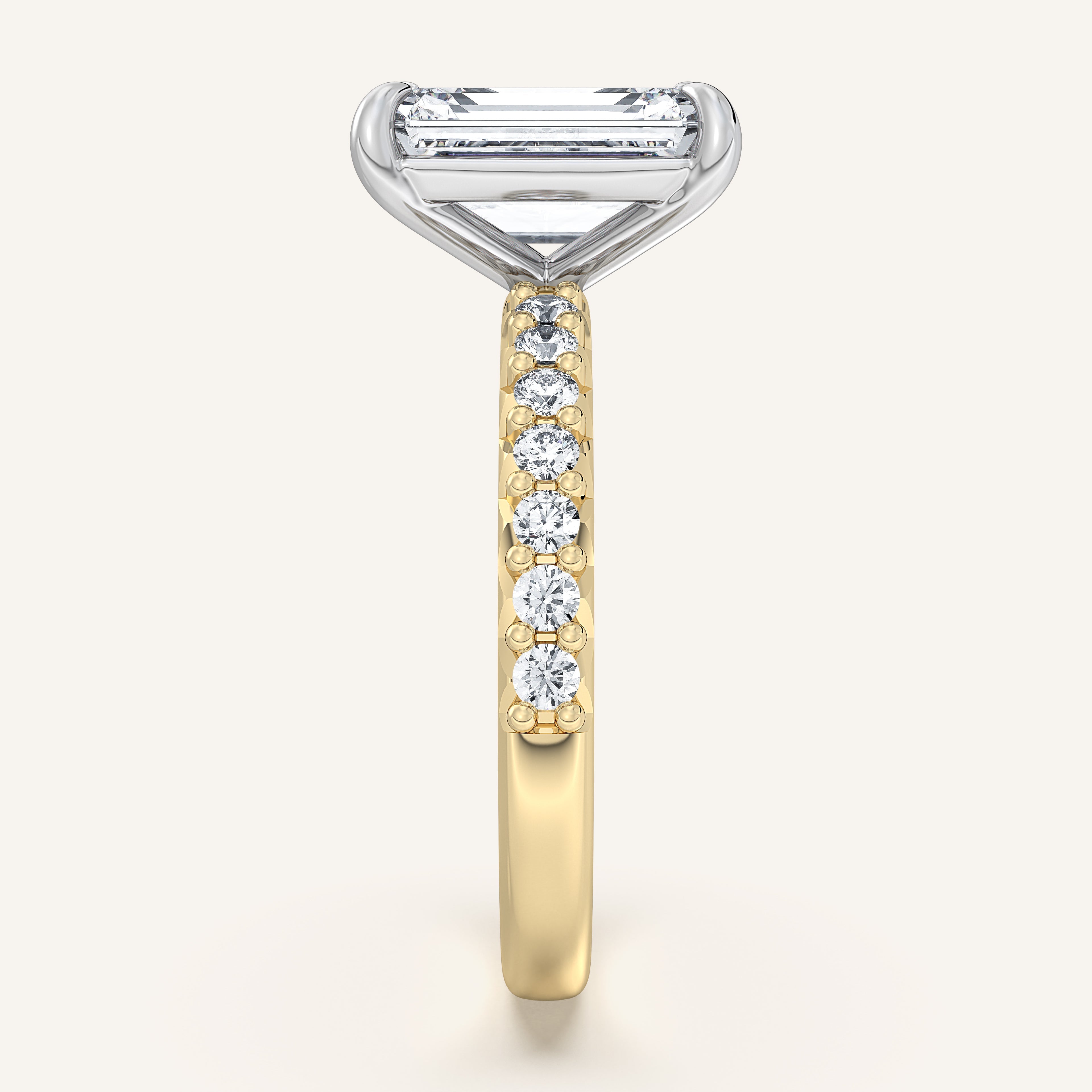 shape: Emerald | metal: Two Tone | view: 4