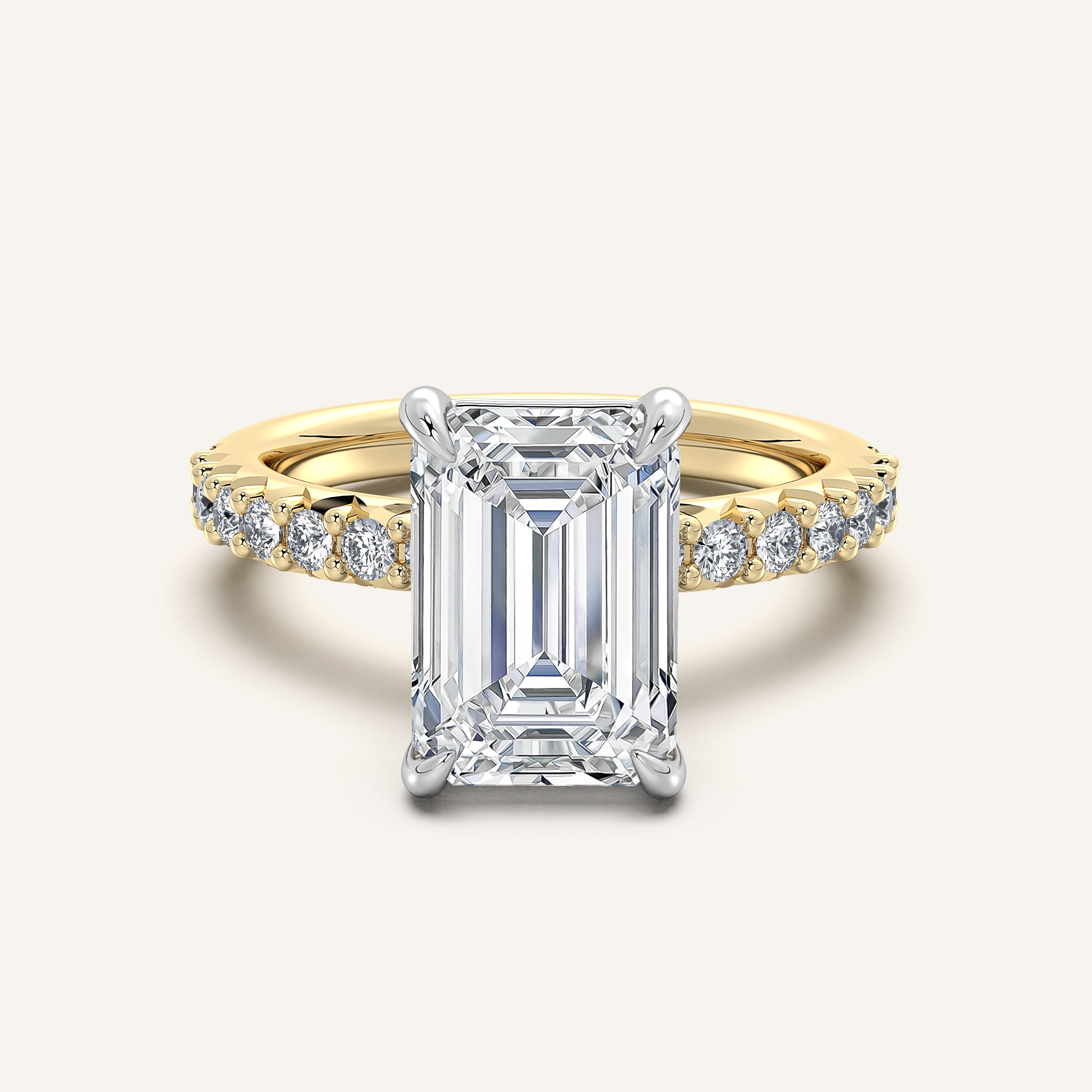 shape: Emerald | metal: Two Tone | view: 1