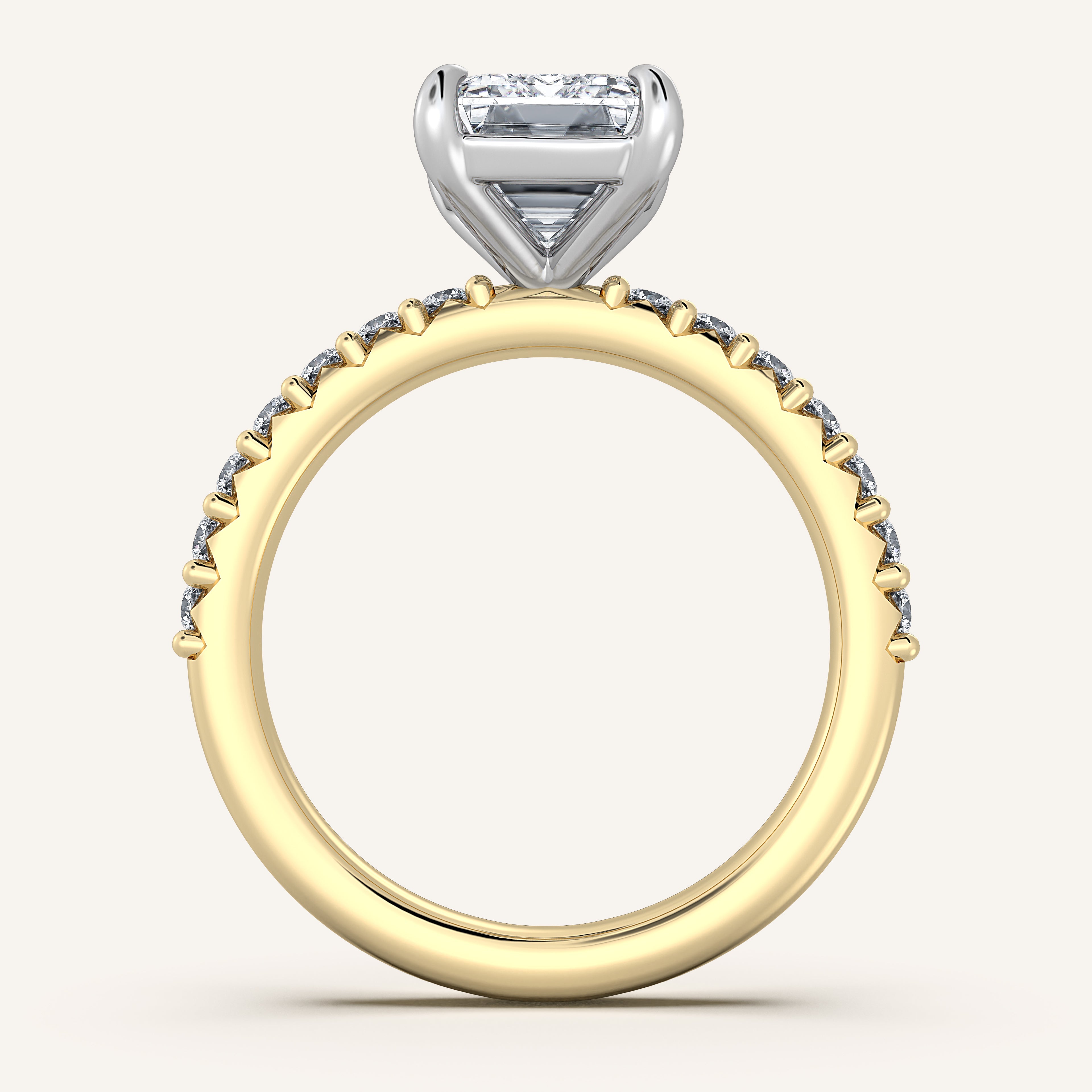 shape: Emerald | metal: Two Tone | view: 3