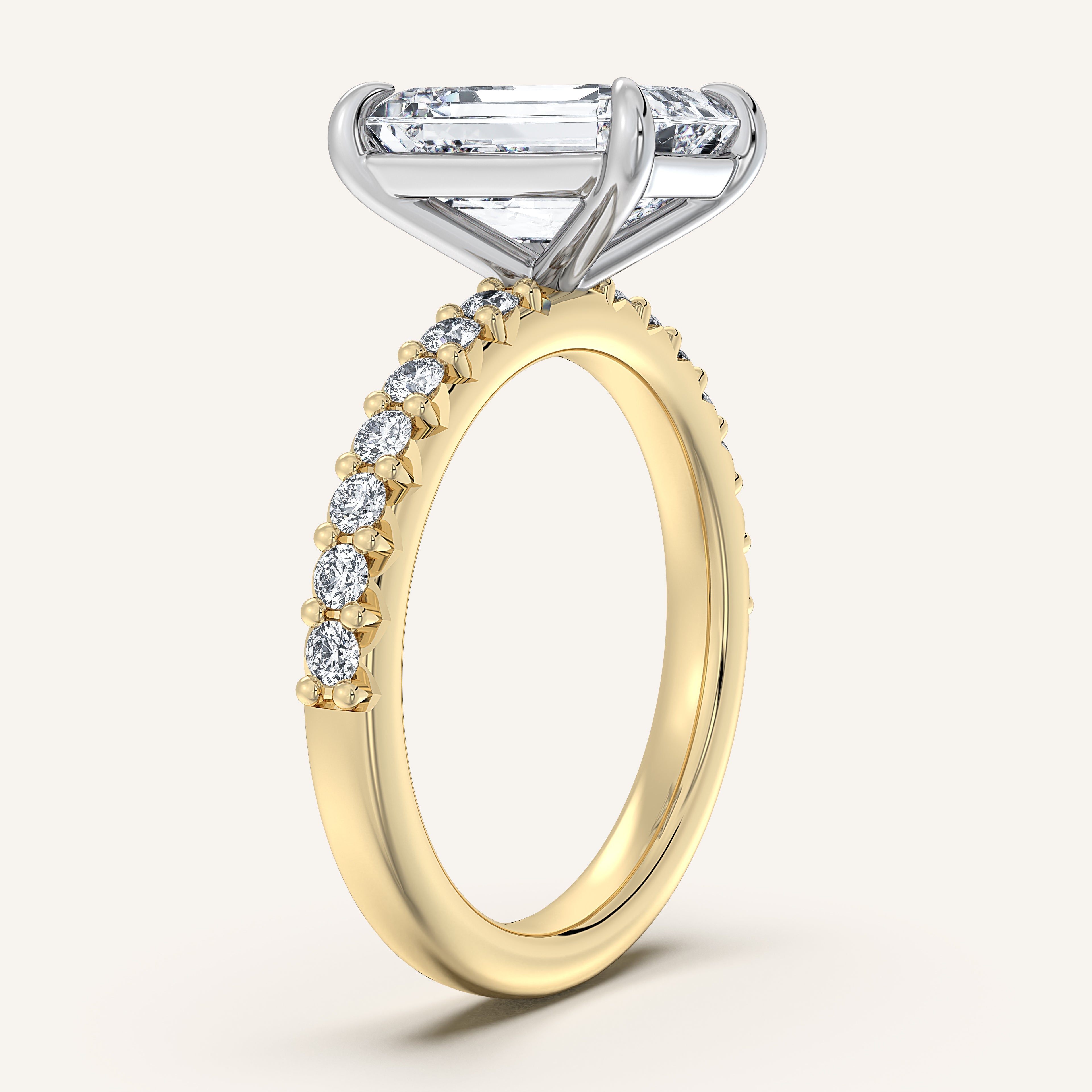 shape: Emerald | metal: Two Tone | view: 2
