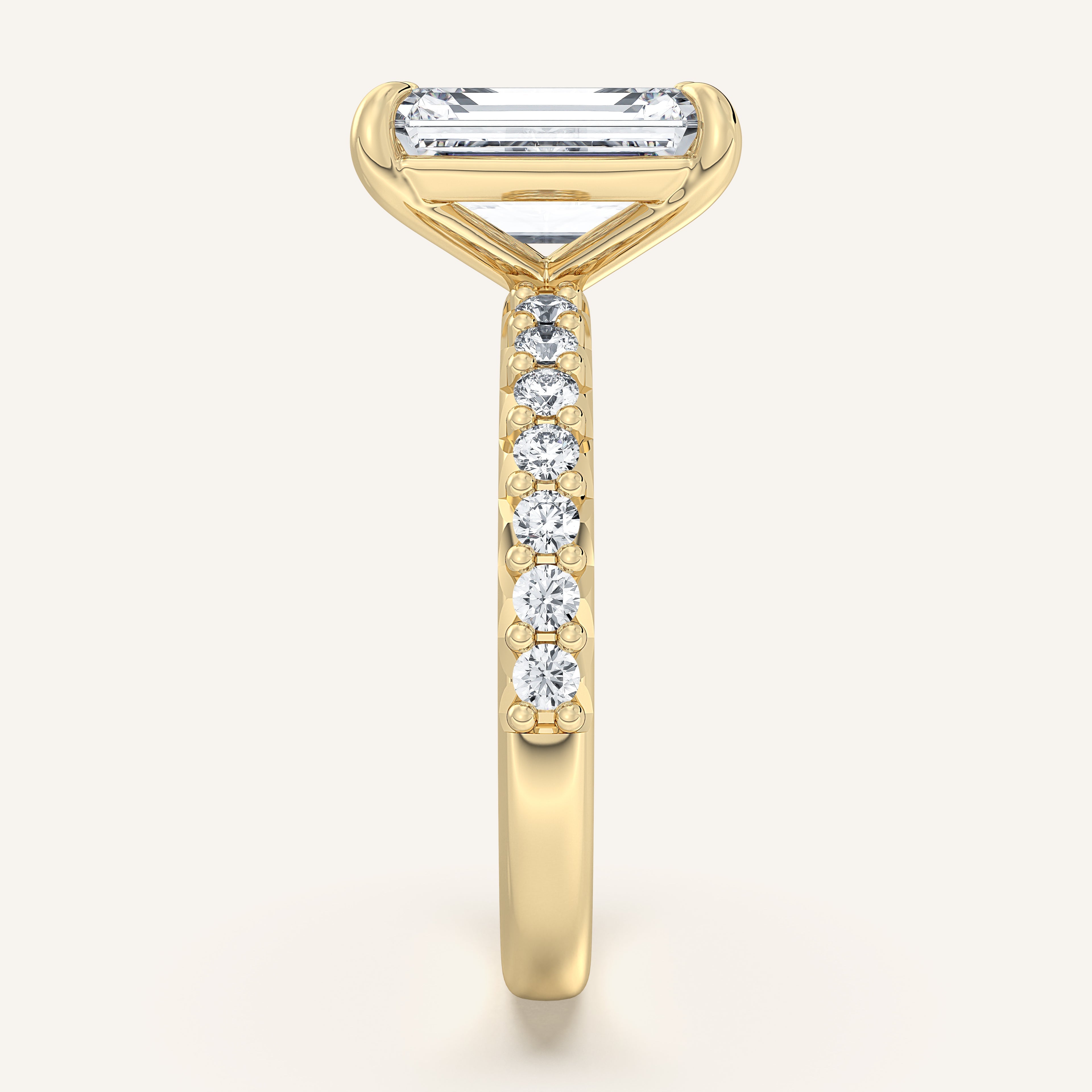 shape: Emerald | metal: Yellow Gold | view: 4
