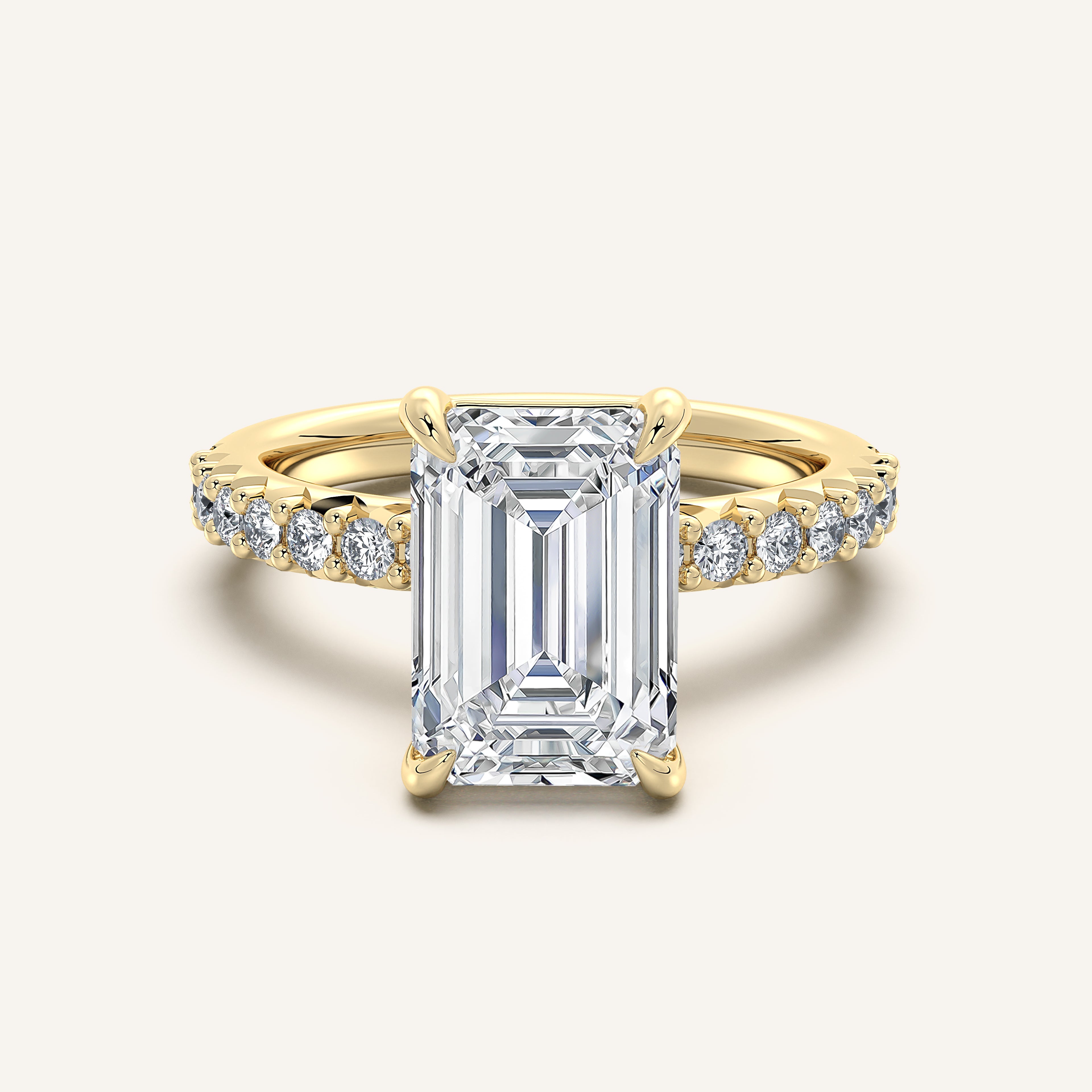 shape: Emerald | metal: Yellow Gold | view: 1