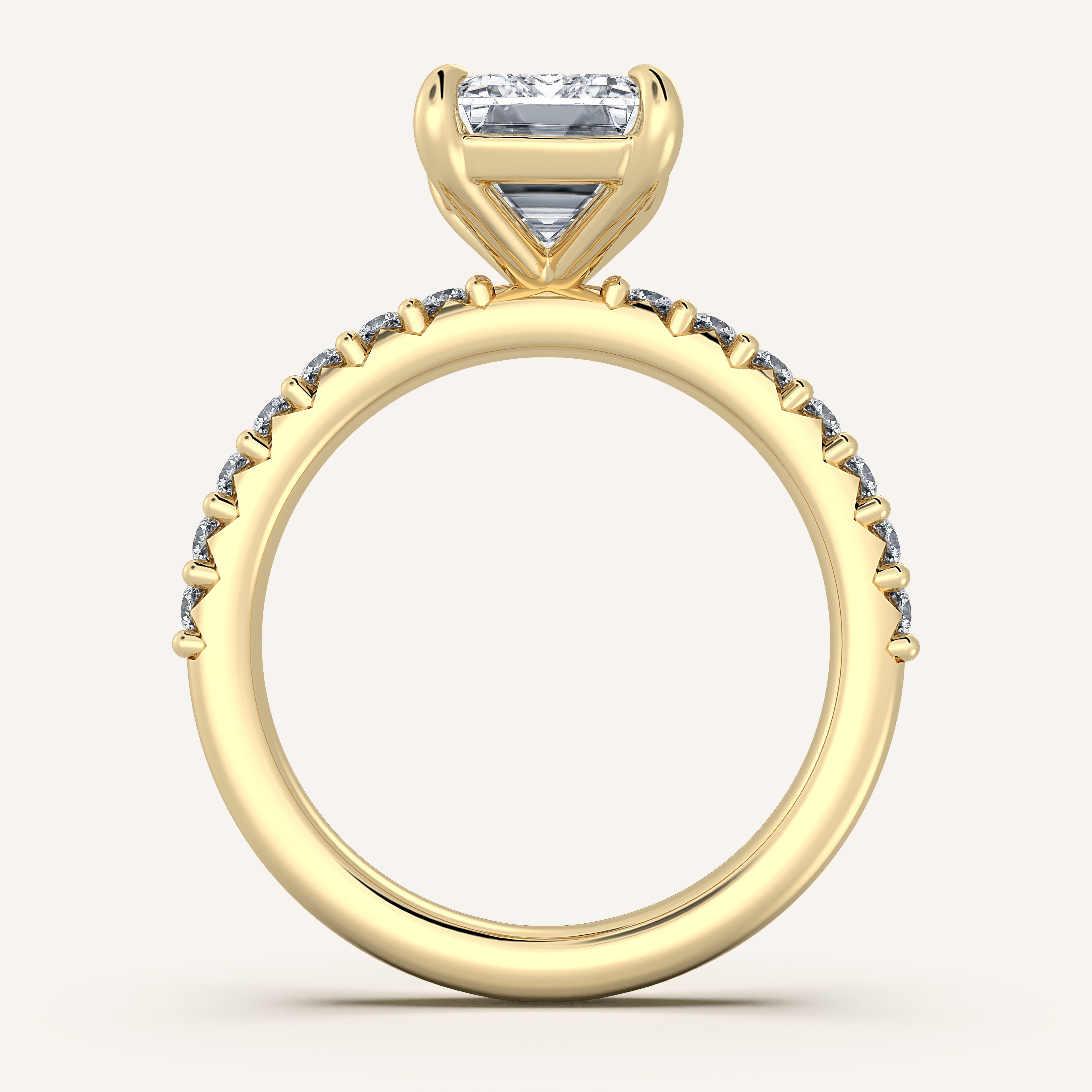 shape: Emerald | metal: Yellow Gold | view: 3