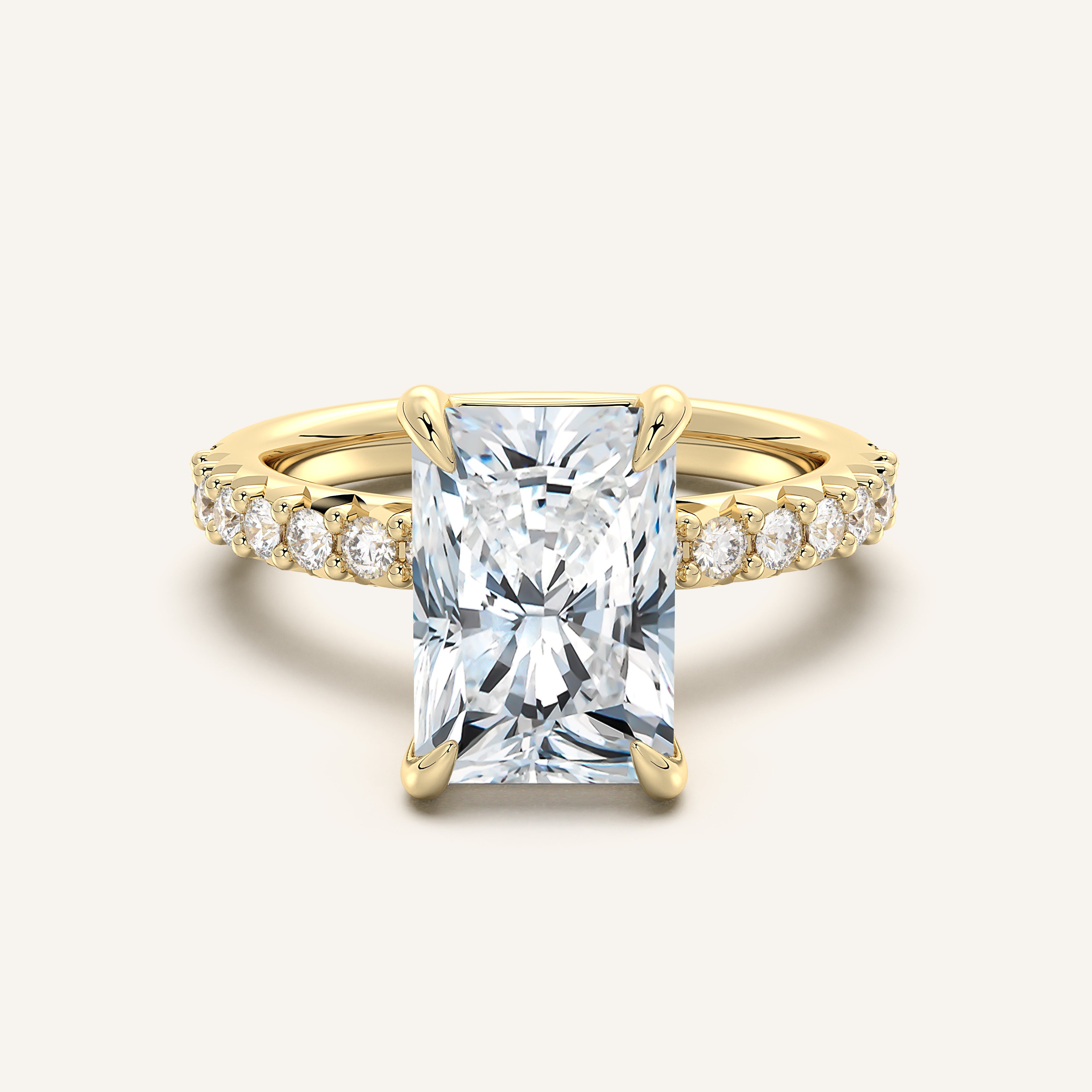 shape: Radiant | metal: Yellow Gold | view: 1