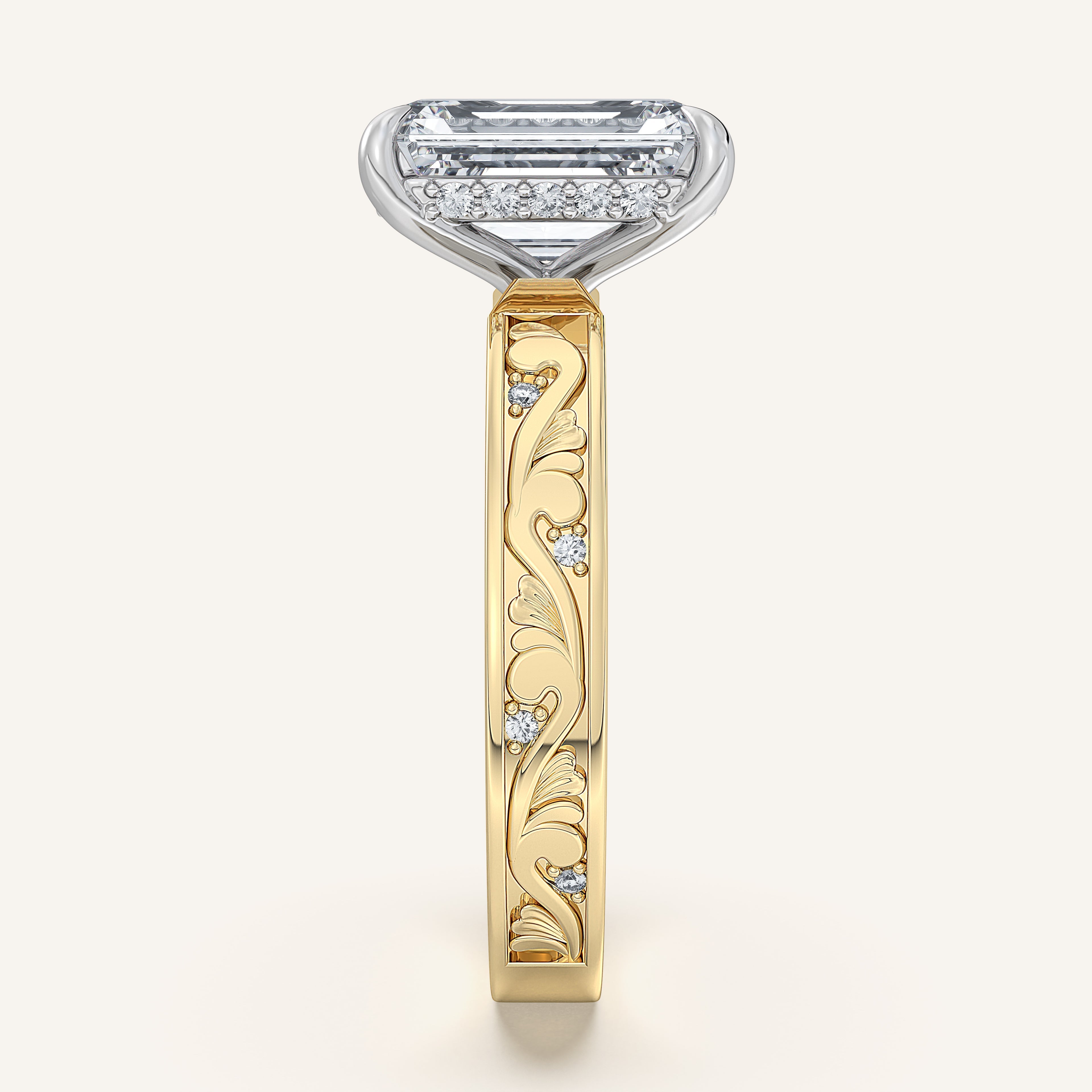shape: Emerald | metal: Two Tone | view: 4