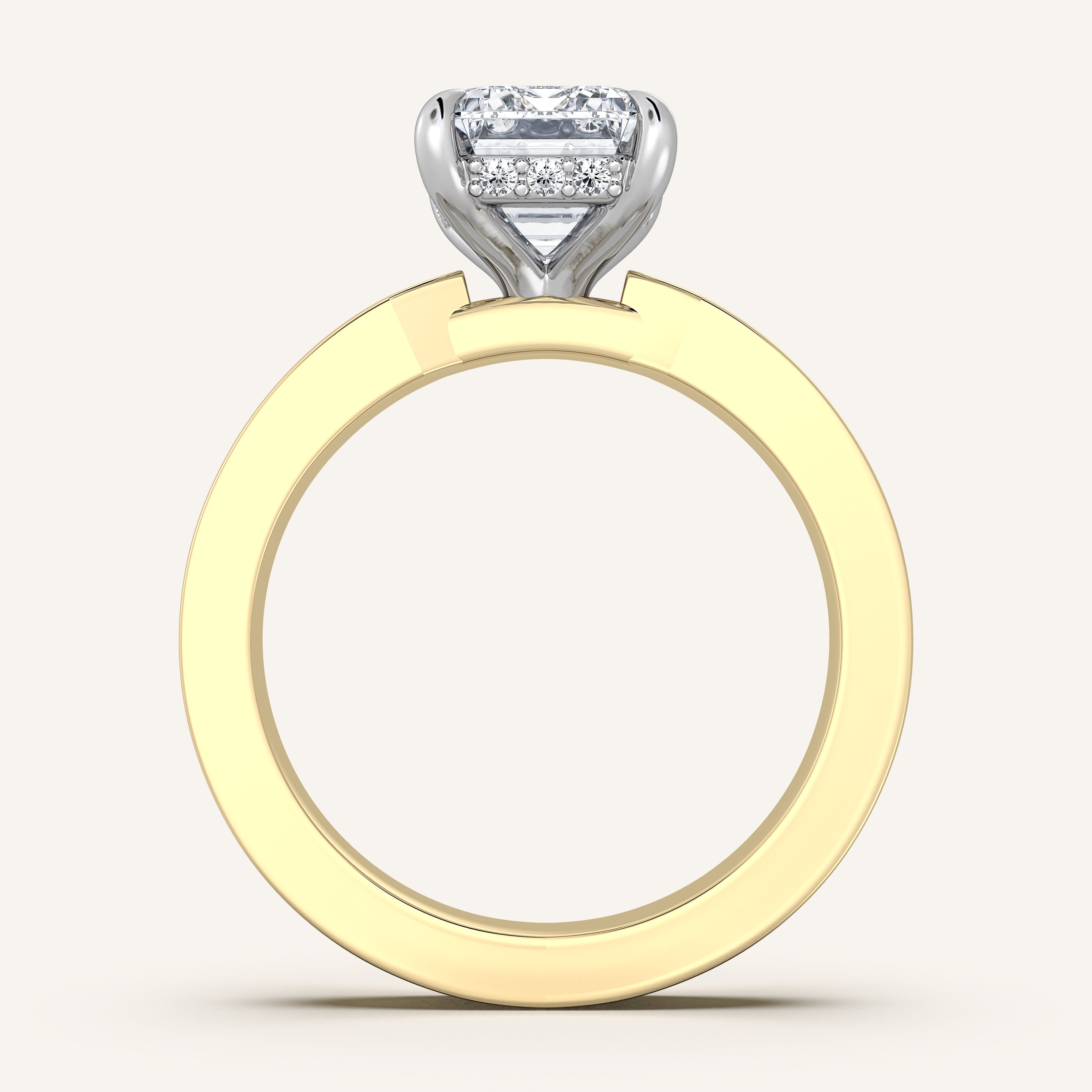 shape: Emerald | metal: Two Tone | view: 3