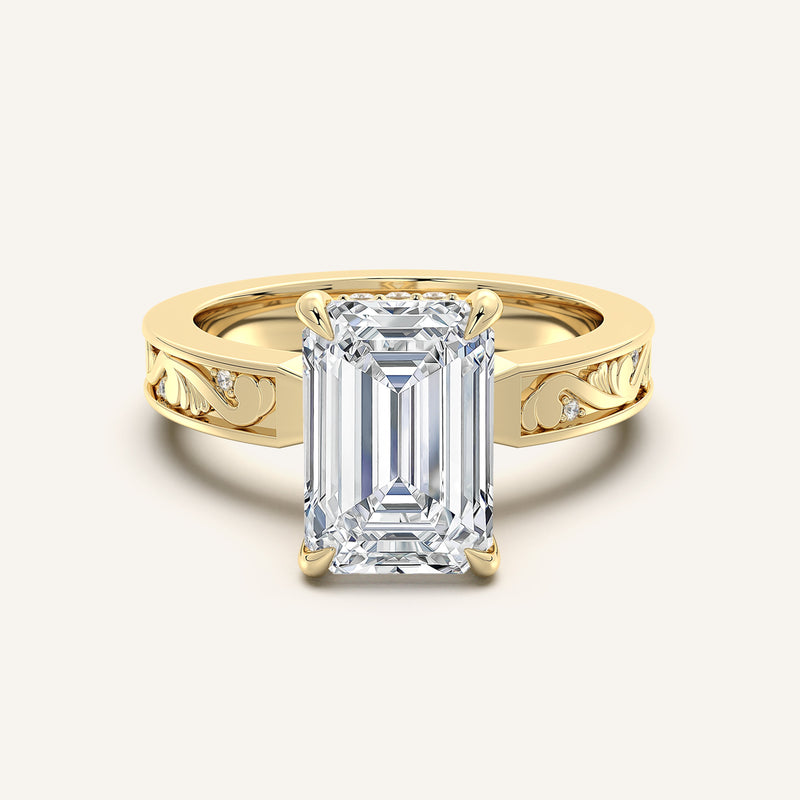 shape: Emerald | metal: Yellow Gold | view: 1