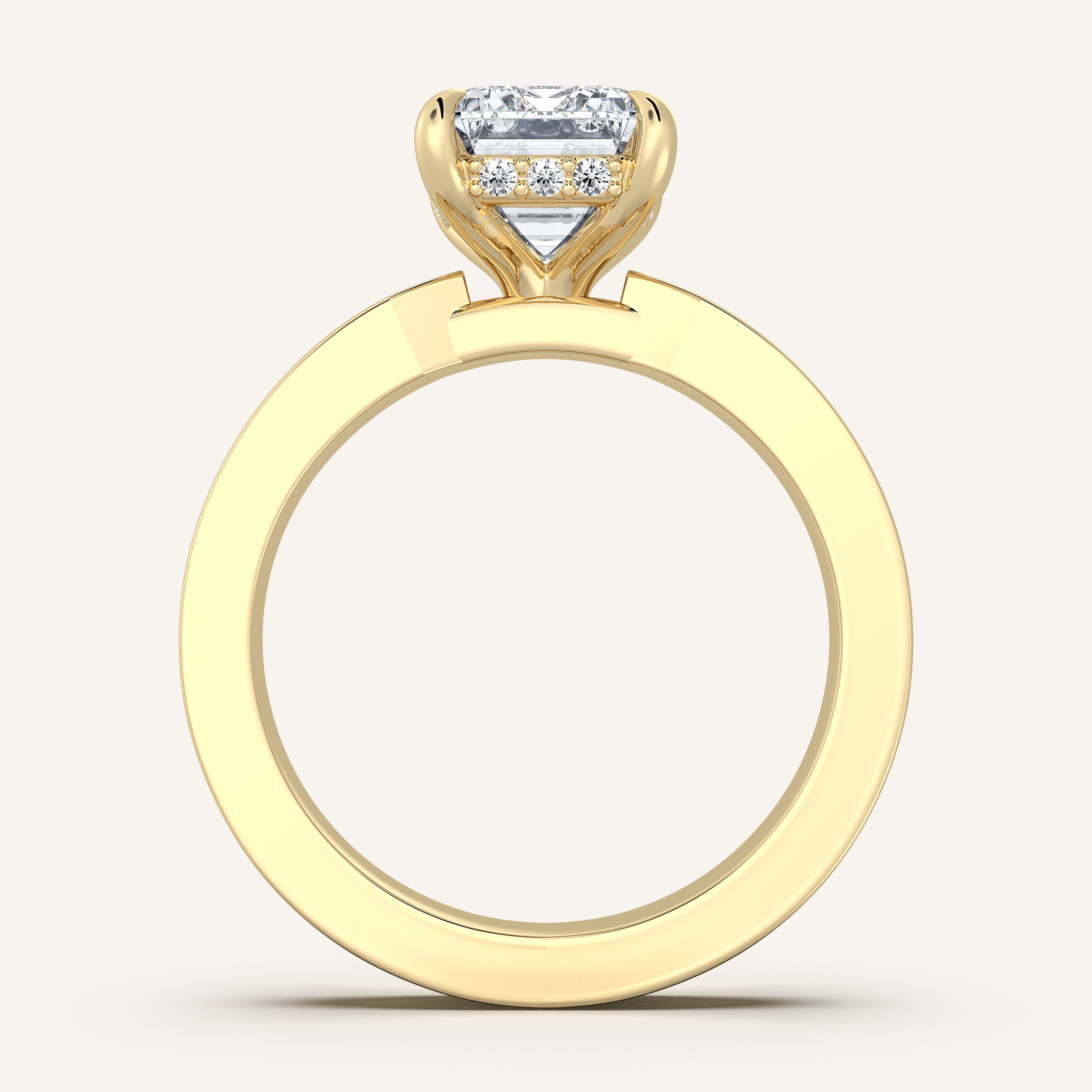 shape: Emerald | metal: Yellow Gold | view: 3