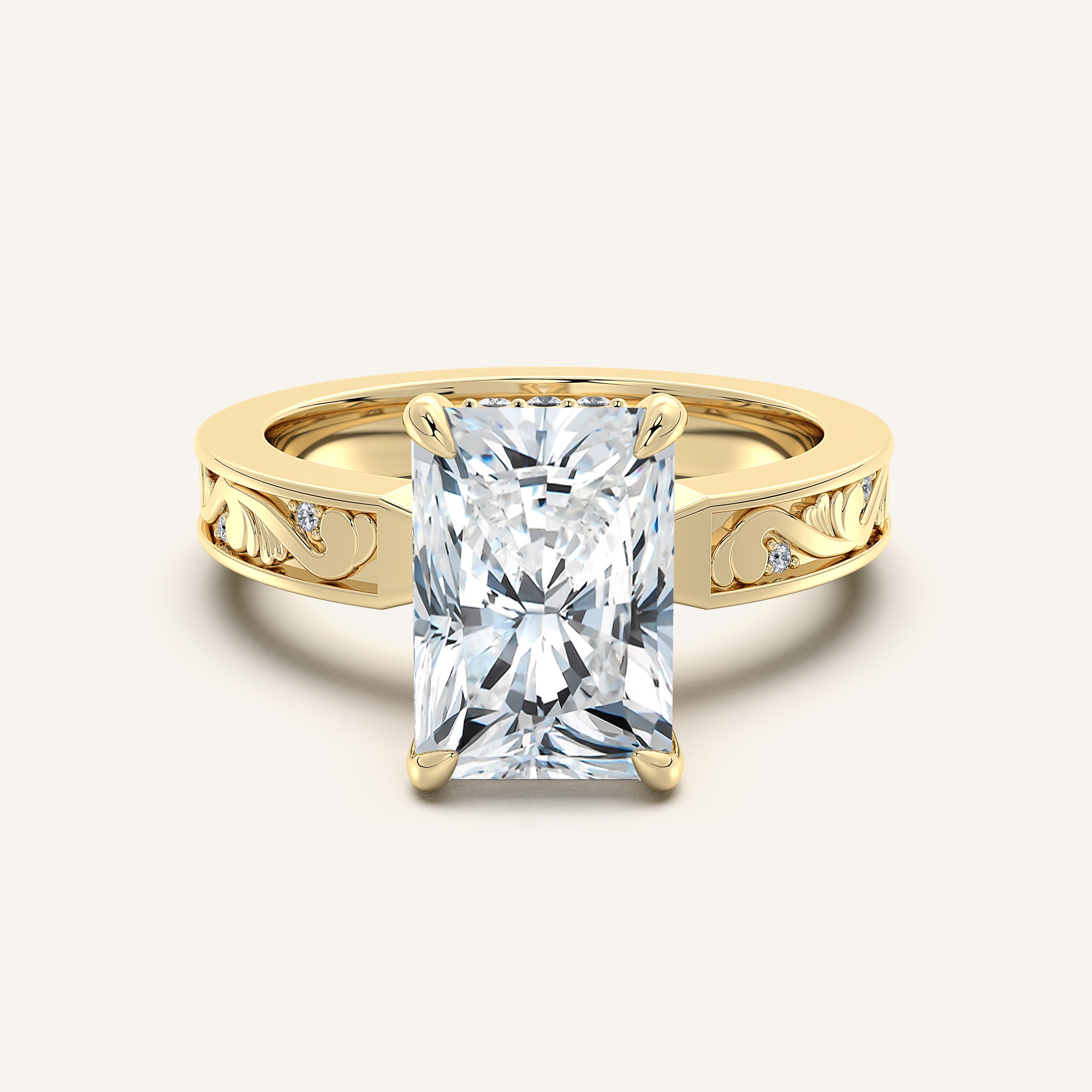 shape: Radiant | metal: Yellow Gold | view: 1