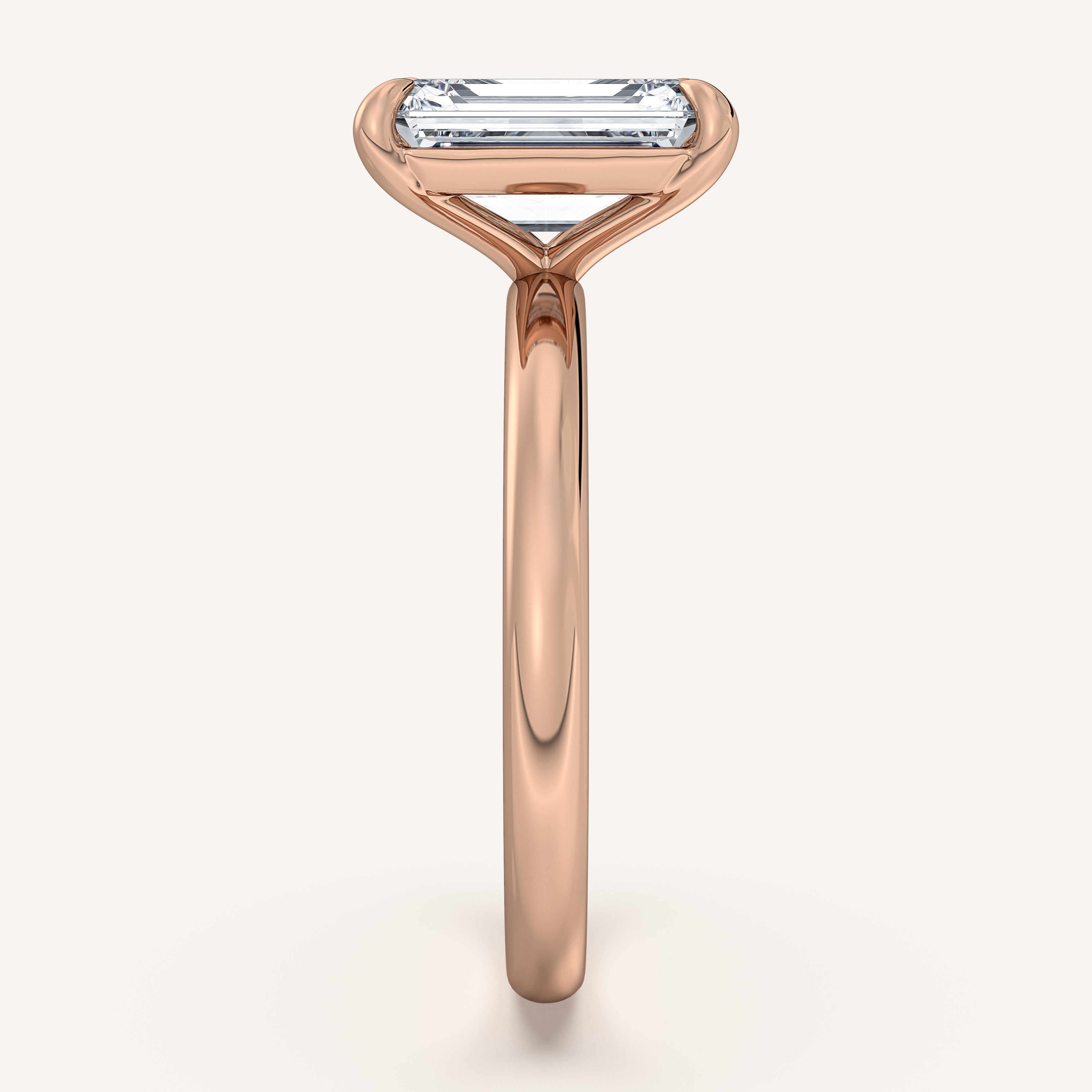 shape: Emerald | metal: Rose Gold | view: 4