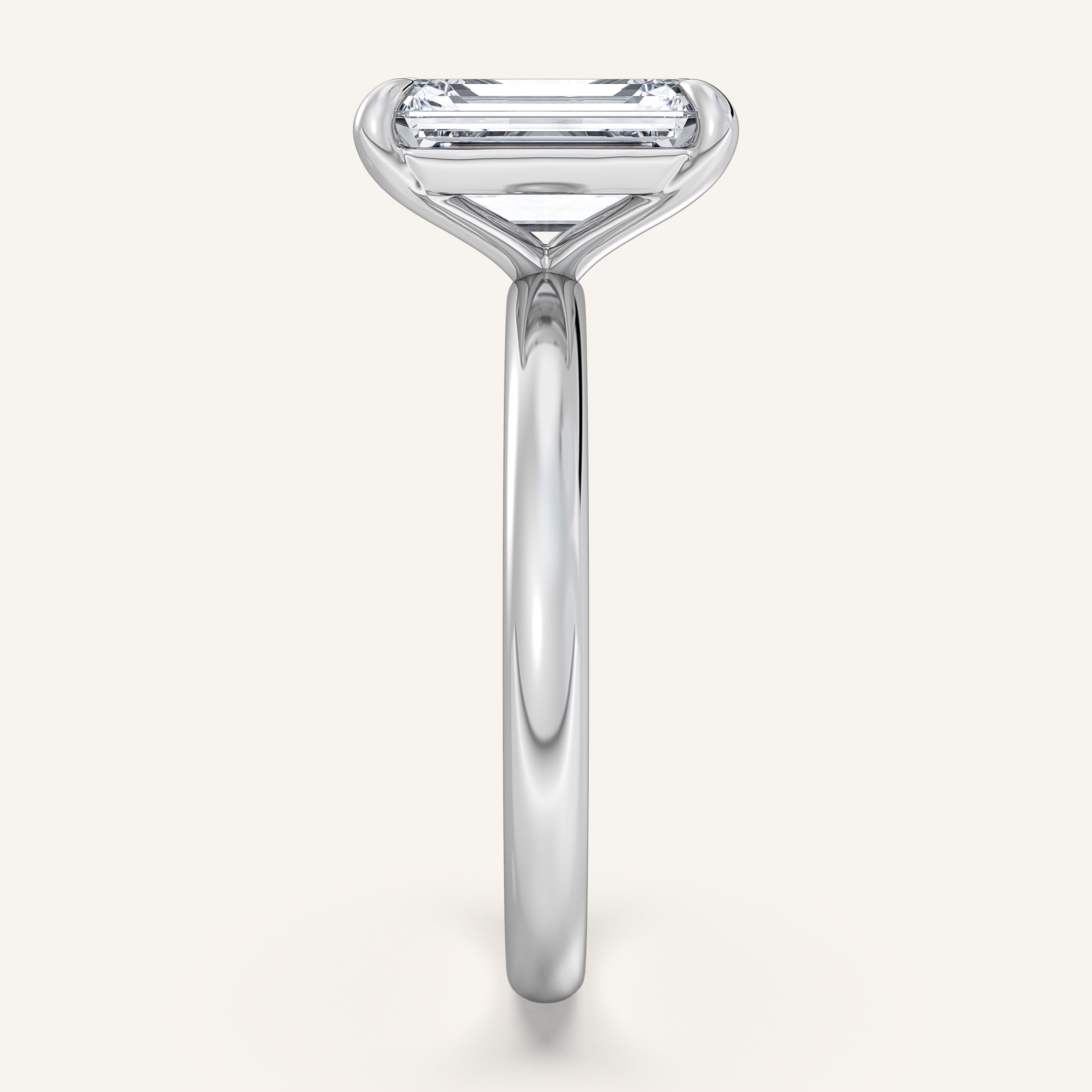 shape: Emerald | metal: White Gold, Platinum | view: 4