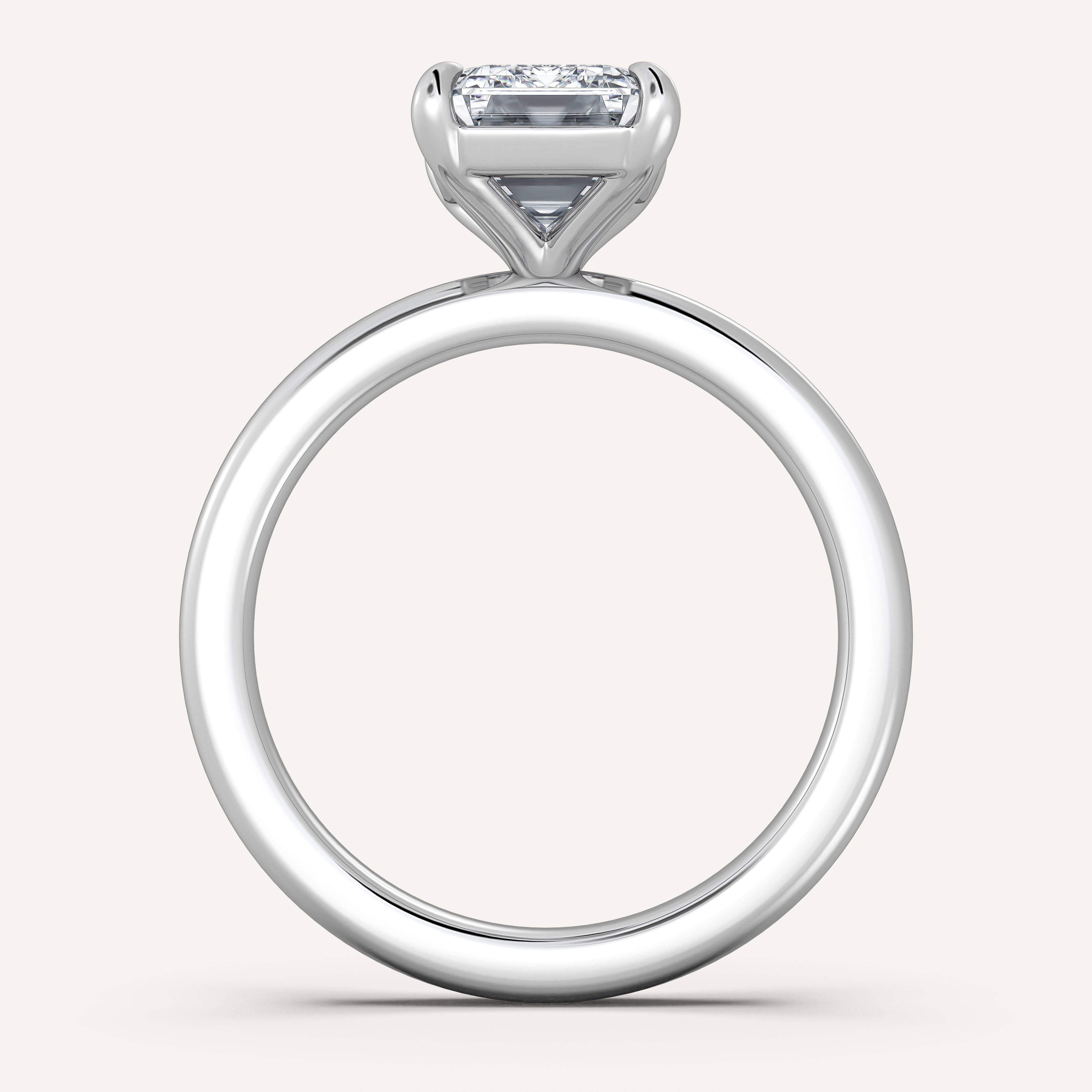 shape: Emerald | metal: White Gold, Platinum | view: 3