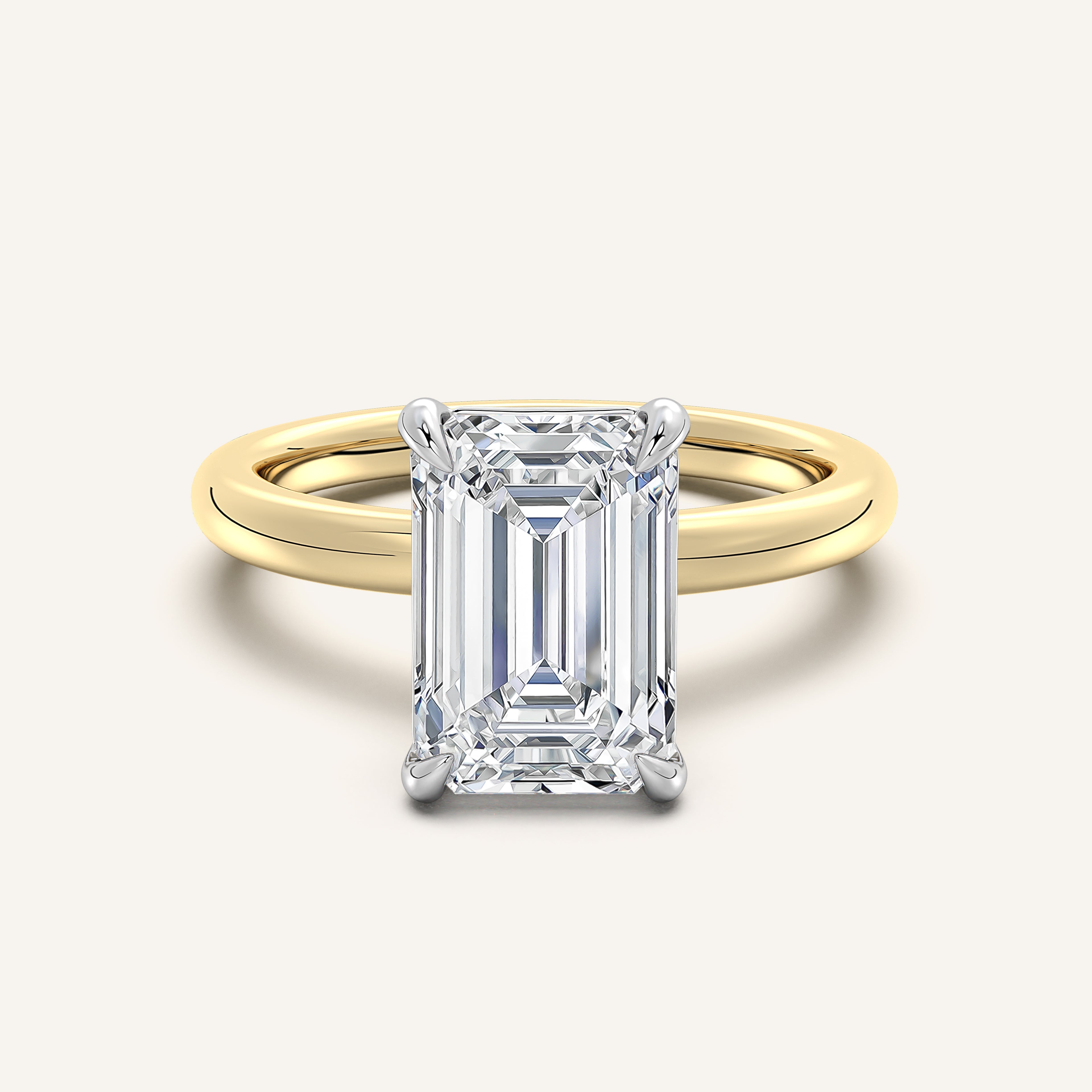 shape: Emerald | metal: Two Tone | view: 1