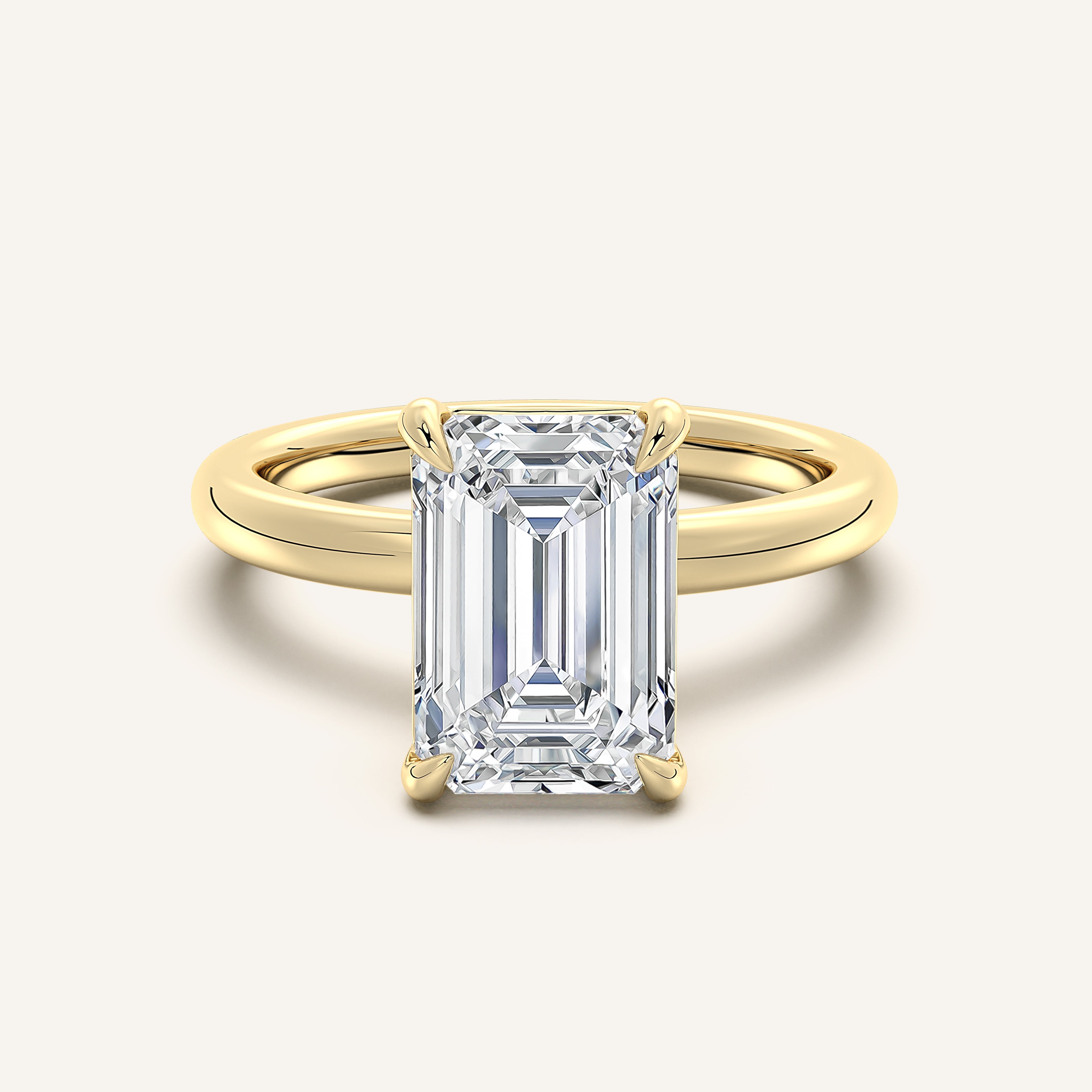 shape: Emerald | metal: Yellow Gold | view: 1