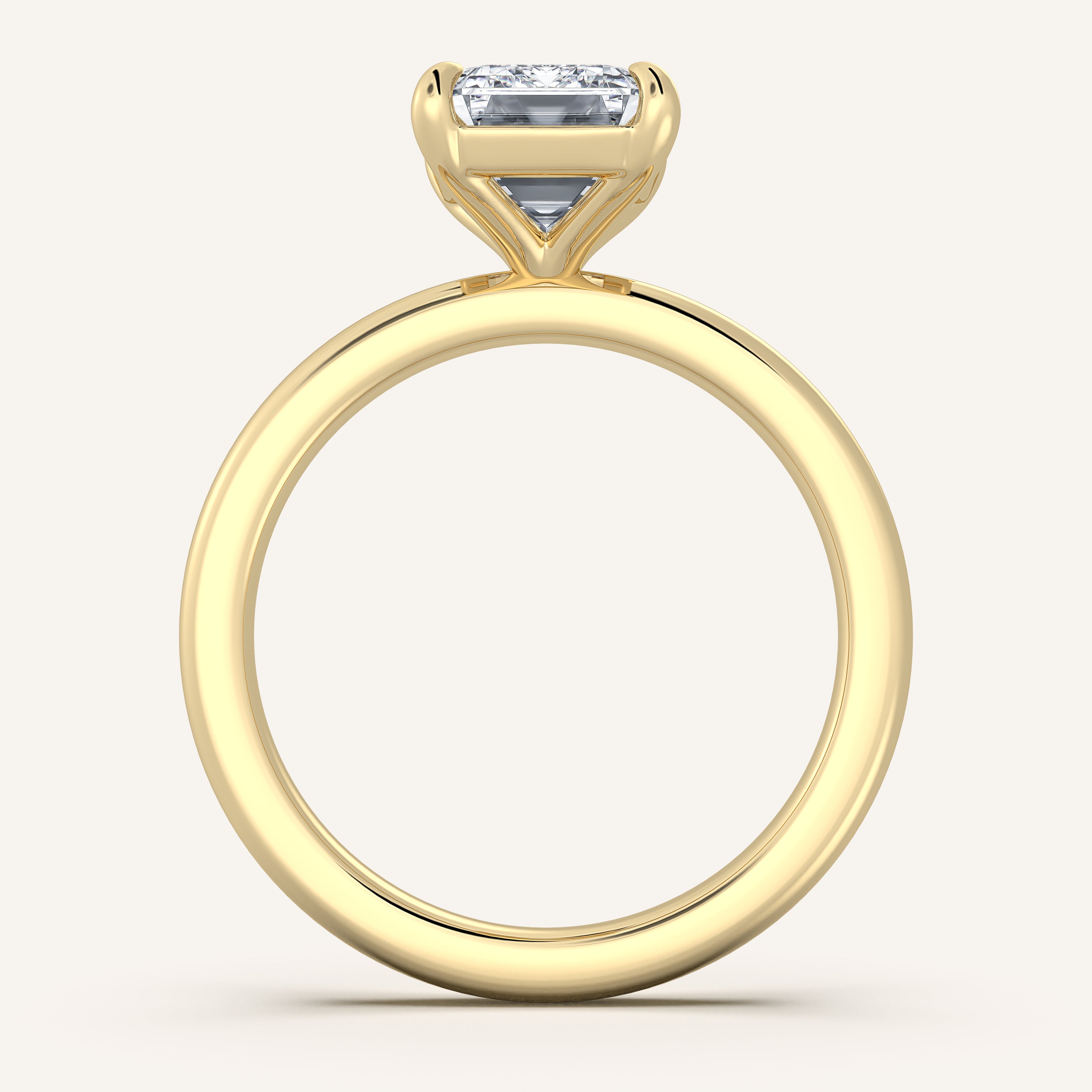 shape: Emerald | metal: Yellow Gold | view: 3
